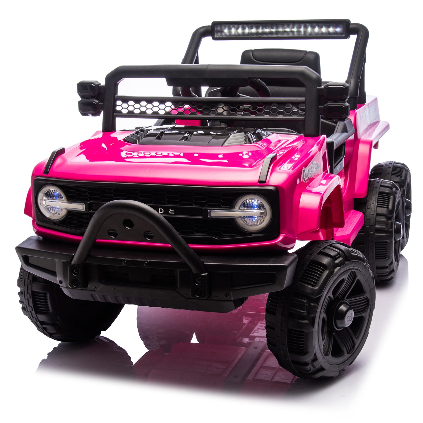 Ride on Car with Remote Control, 12V Ride on Toy with Bluetooth/USB/MP3/Microphone Ports, Electric Truck Car for Kids Toddler, 6 Wheelers Vehicle for Boys Girls 3-5