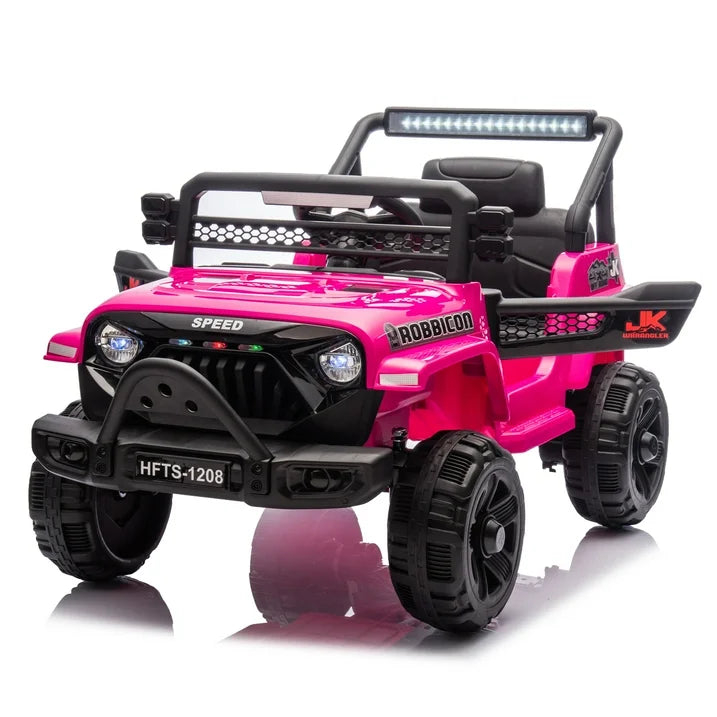 12V Kids Electric Car Truck Ride On Toy with Remote Control, 2WD, 4 Wheel Suspension Toy Cars, Bluetooth, MP3, USB, Mic Jack, LED Lights, 12V Power Ride On Car for Boys & Girls Ages 1-4, Pink