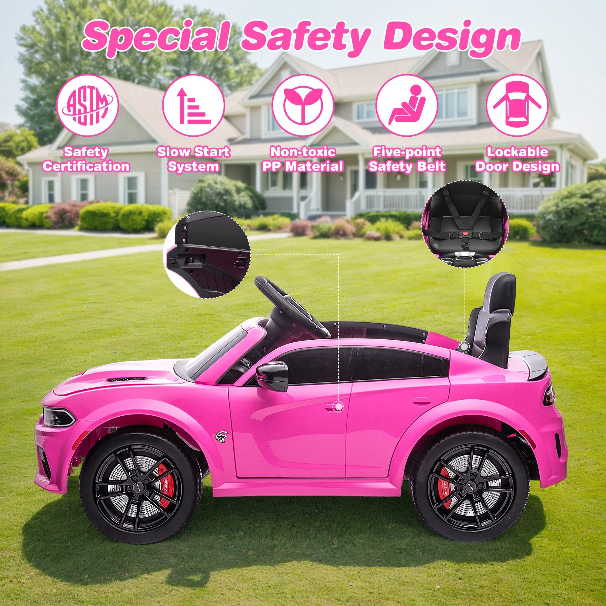 iYofe 12V Dodge Charger Storm SRT Electric Ride-On Car