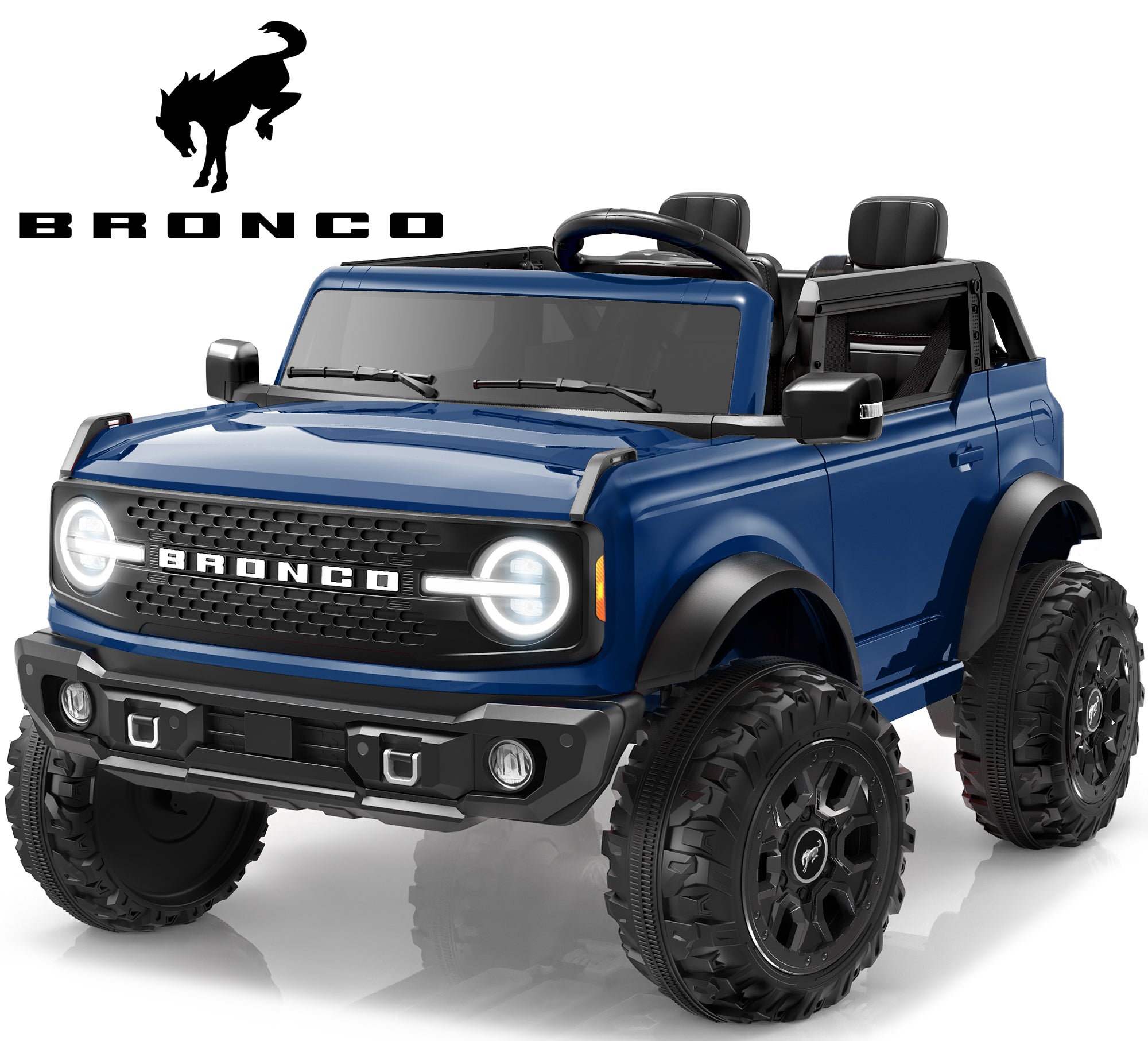 iYofe Ford Bronco Base 24V 2 Seater Ride On Car for Big Kids, Powered Ride On Toy with Parent Remote Control, Bluetooth Music, 4-Wheel Suspension, 3 Speeds, 24V Ride On for Kids Ages 3-8