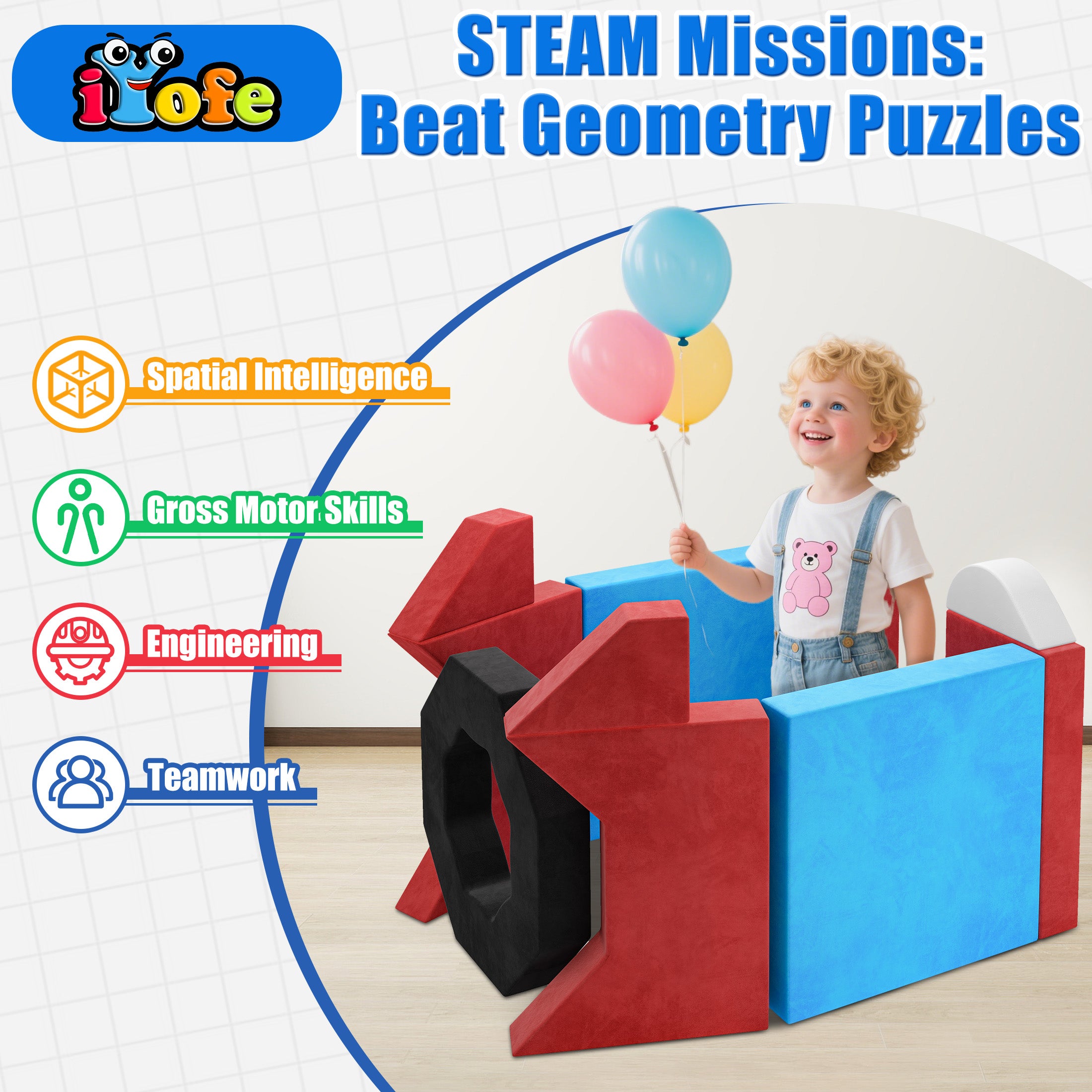 Modular Kids Play Couch Set for Toddlers Playroom, 12PCS Large Foldable Soft Kids Sofa, 3 in 1 Foam Convertible Couch Fort Building Floor Bed for Girls 3-5, Washable Velvet, Purple