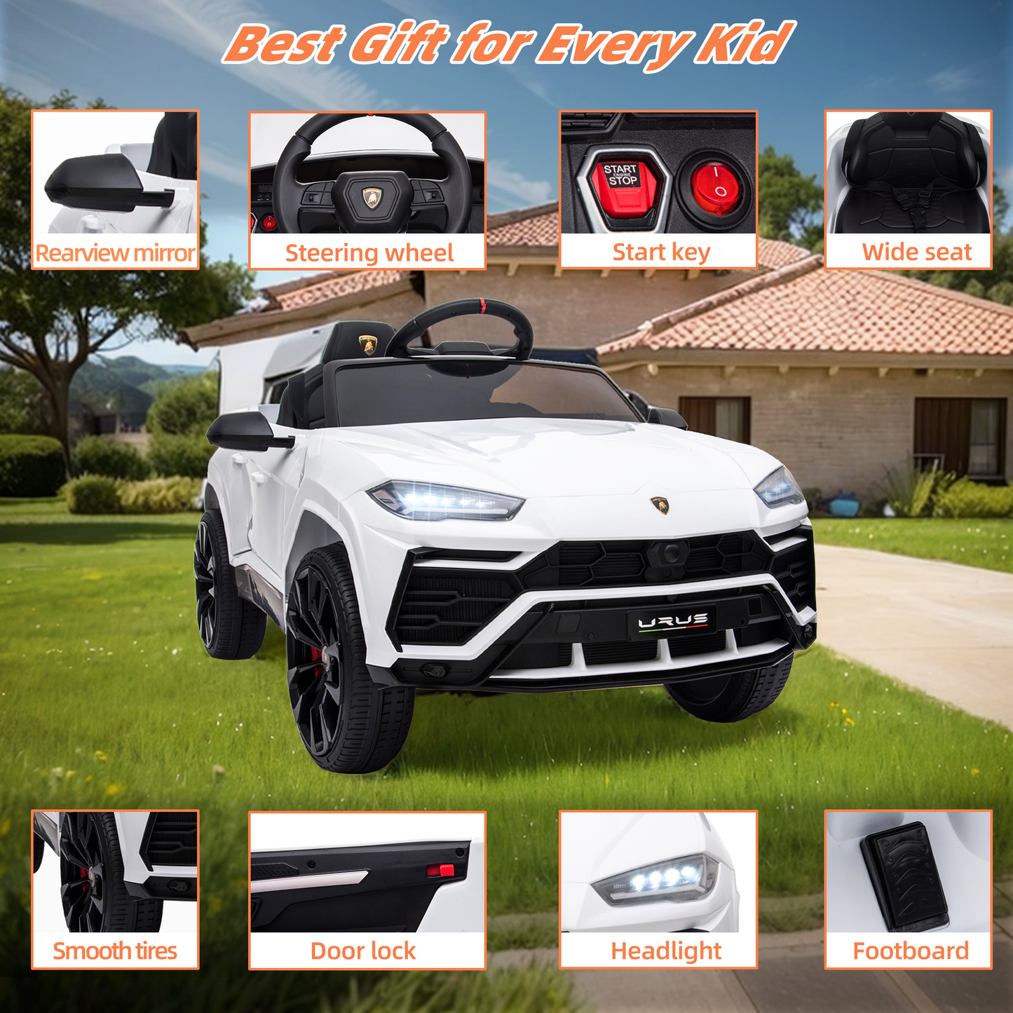 Licensed KTM X-Bow GTX 12V Battery Powered Kids Ride on Car with 2.4G Remote Control, Electric Vehicles for Kids 3-6 Years Old, Three Speed, Power Display, USB, MP3, Bluetooth, LED light