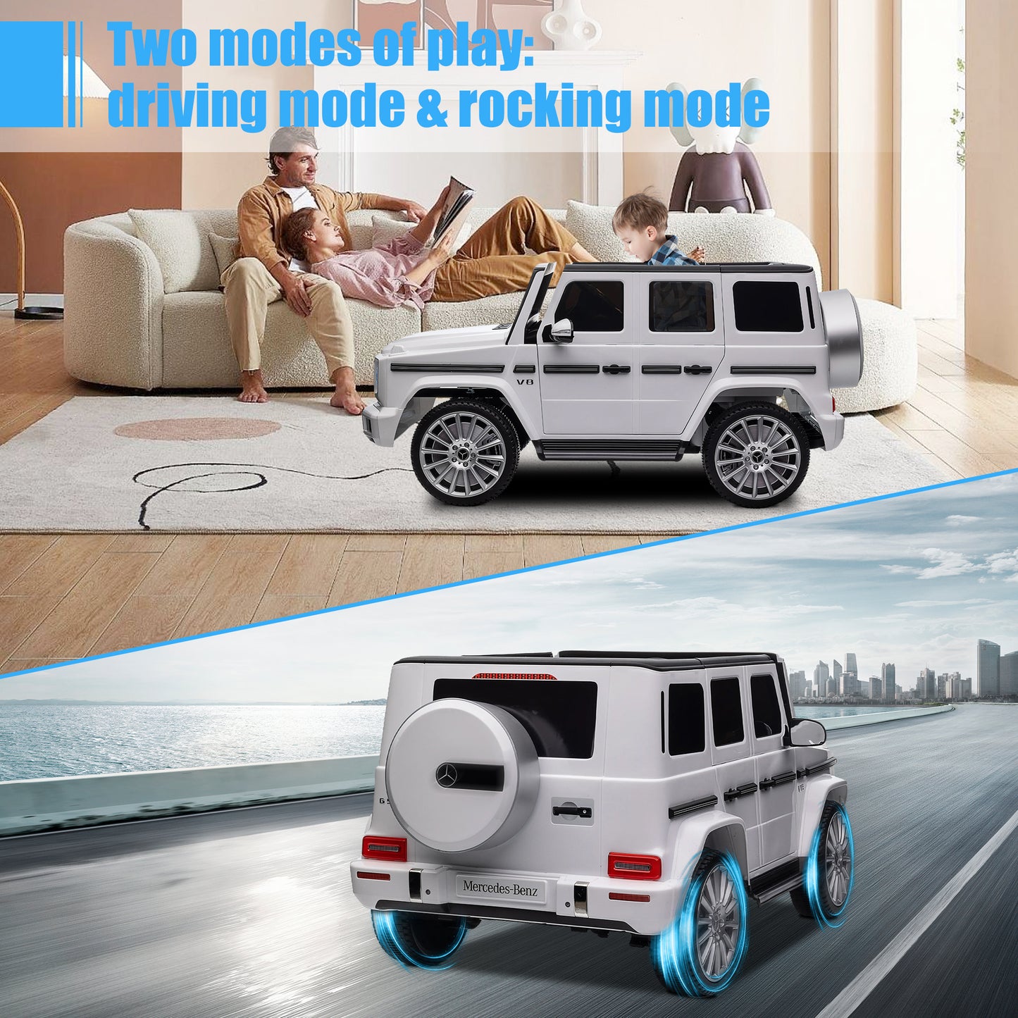 24V Ride on Car for Kids with 2.4G Remote Control Mercedes Benz Ride on Car Toy for Boys and Girls 3-6 Years Old, Electric Vehicle, Bluetooth, LED Light