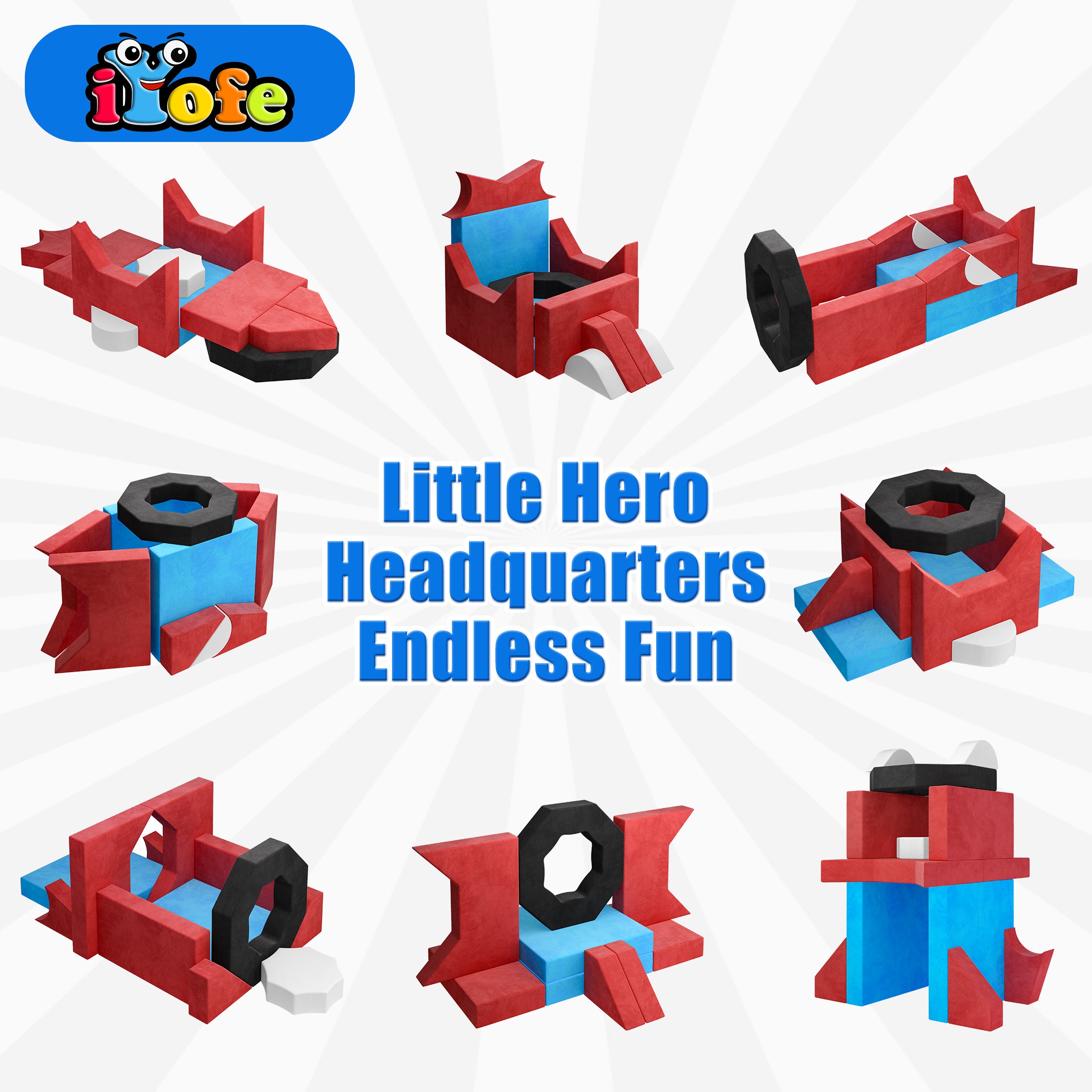 Modular Kids Play Couch Set for Toddlers Playroom, 12PCS Large Foldable Soft Kids Sofa, 3 in 1 Foam Convertible Couch Fort Building Floor Bed for Girls 3-5, Washable Velvet, Purple