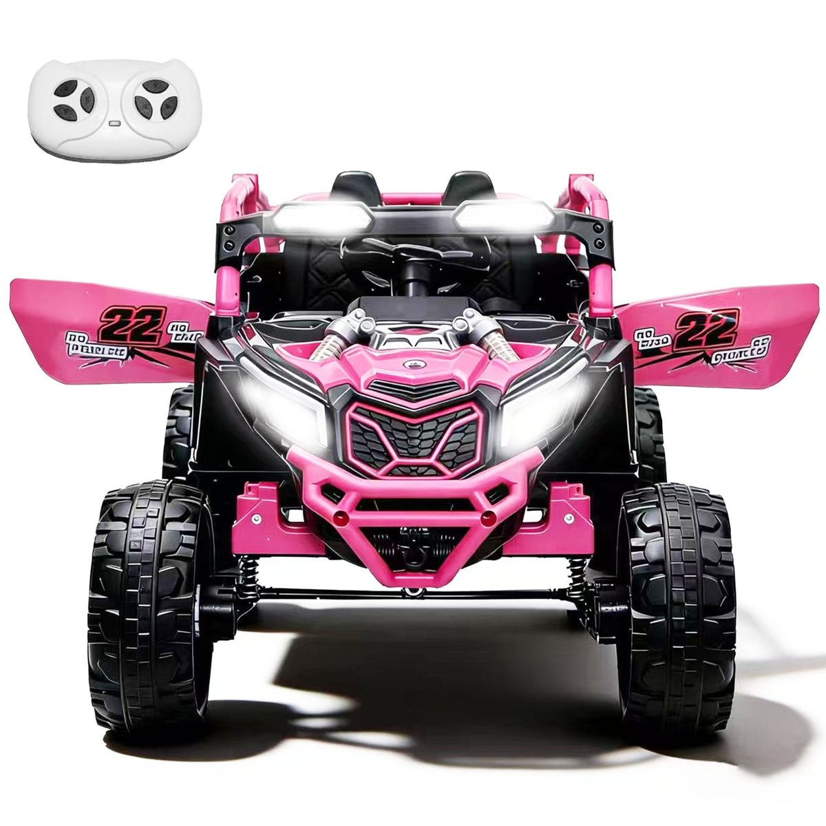 iYofe 24V Ride on Toys for Big Kids, 2 Seater Kids Electric Car W/Parent Remote, 4 Wheeler Suspension, Bluetooth, Music, Led Light, Kids' Electric Vehicles for Girls Boys 4-8, Pink, Battery Powered