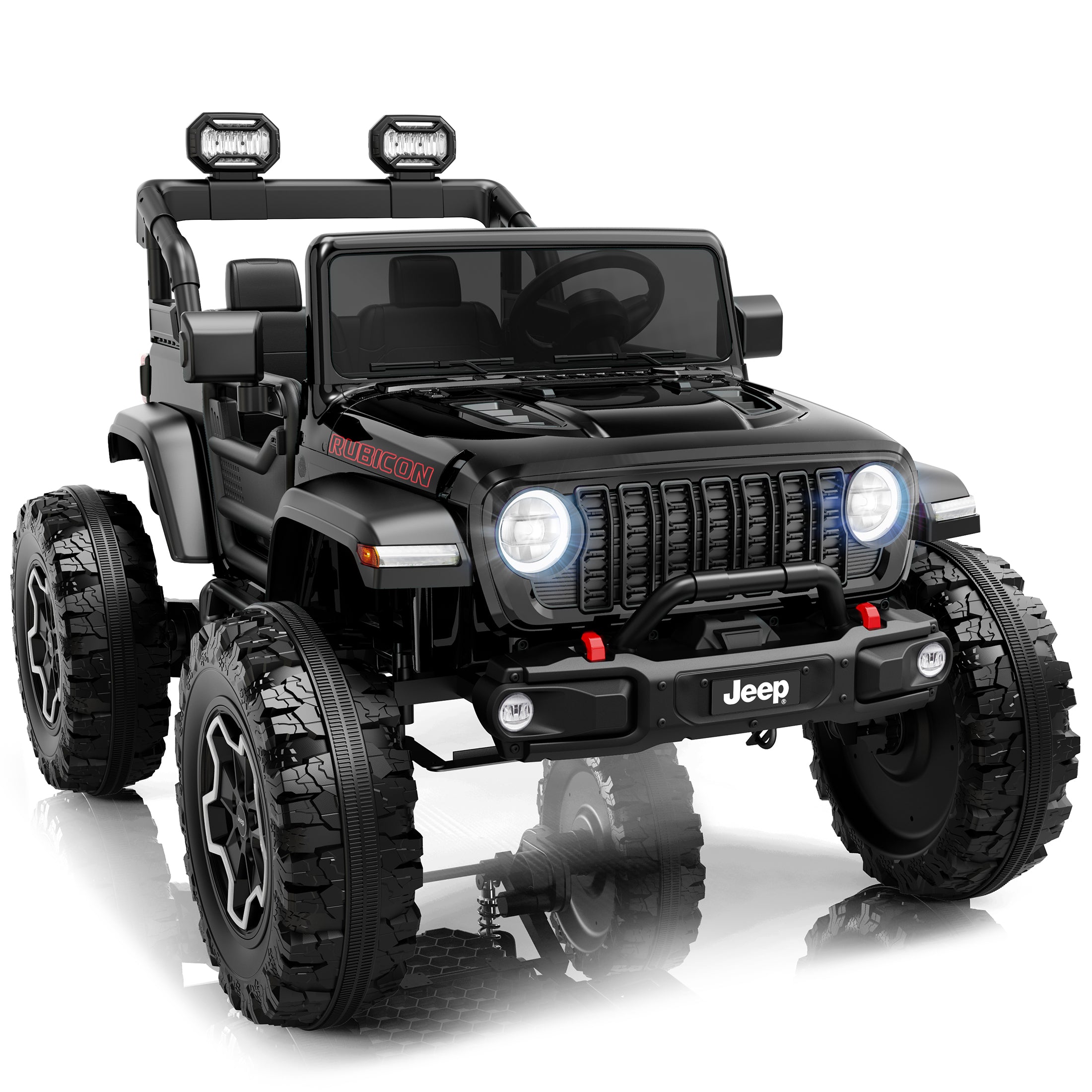 iYofe Jeep Wrangler Rubicon 24V 2 Seater Truck Powered Ride on with Remote Control&Bluetooth