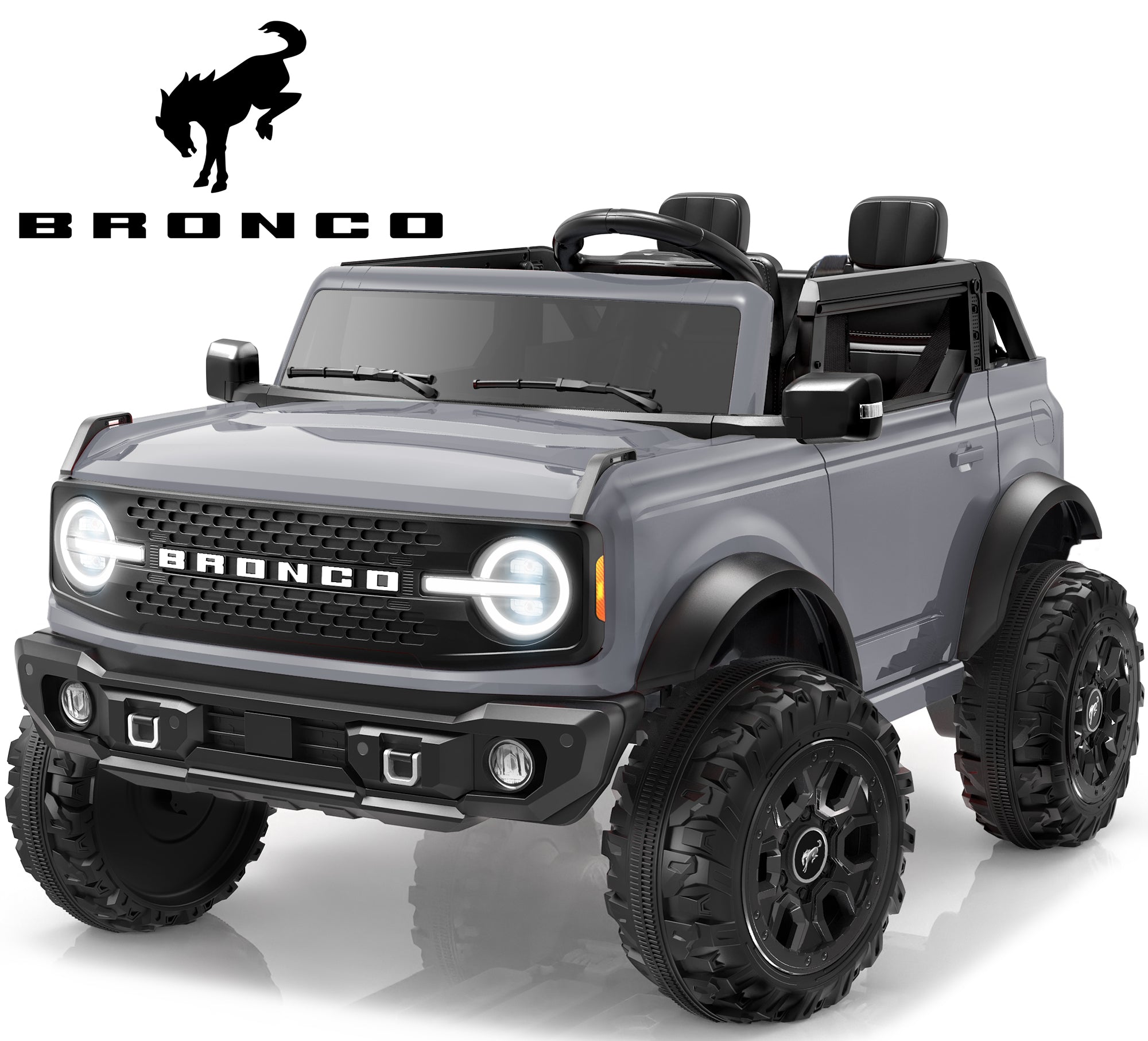 iYofe Ford Bronco Base 24V 2 Seater Ride On Car for Big Kids, Powered Ride On Toy with Parent Remote Control, Bluetooth Music, 4-Wheel Suspension, 3 Speeds, 24V Ride On for Kids Ages 3-8