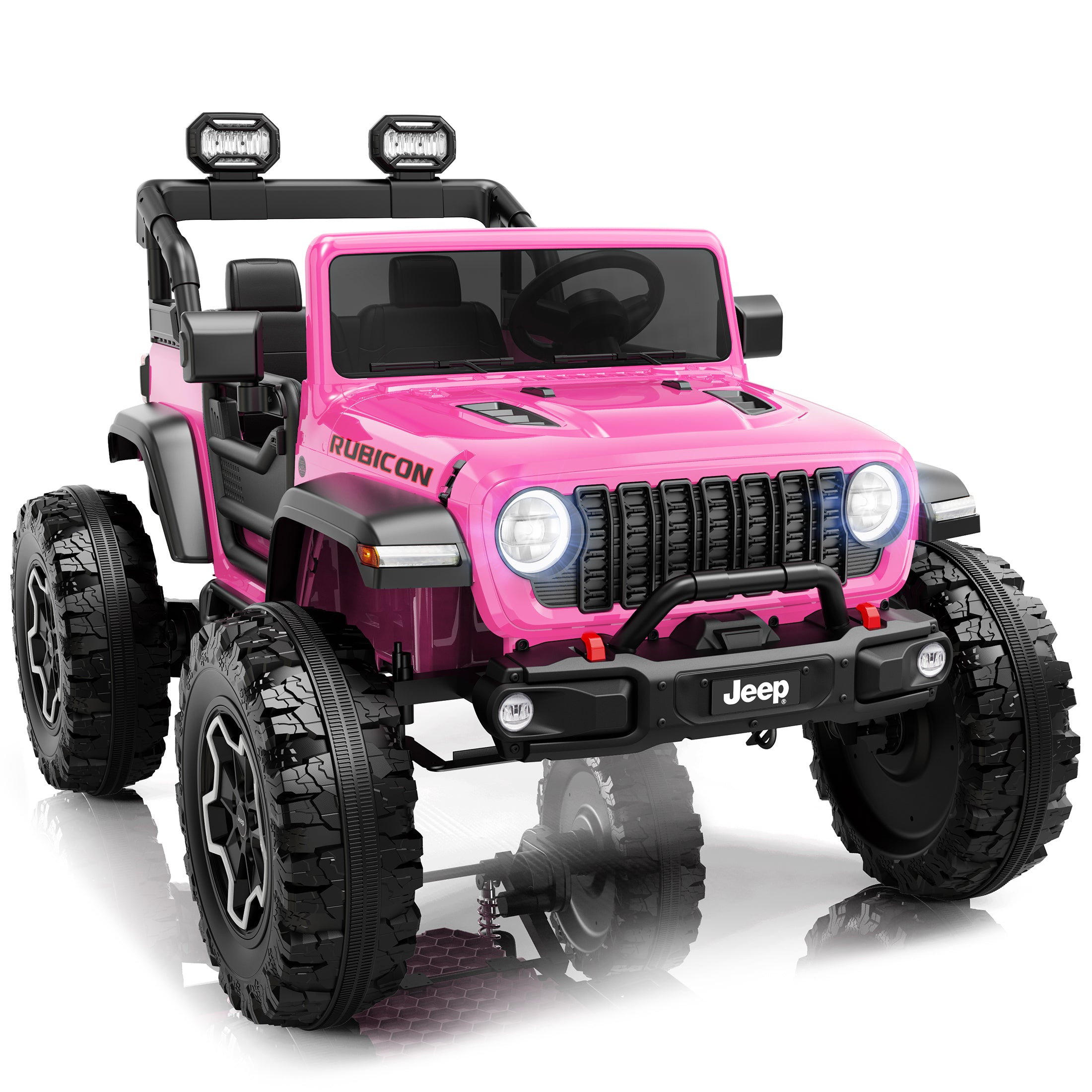 iYofe Jeep Wrangler Rubicon 24V 2 Seater Truck Powered Ride on with Remote Control&Bluetooth
