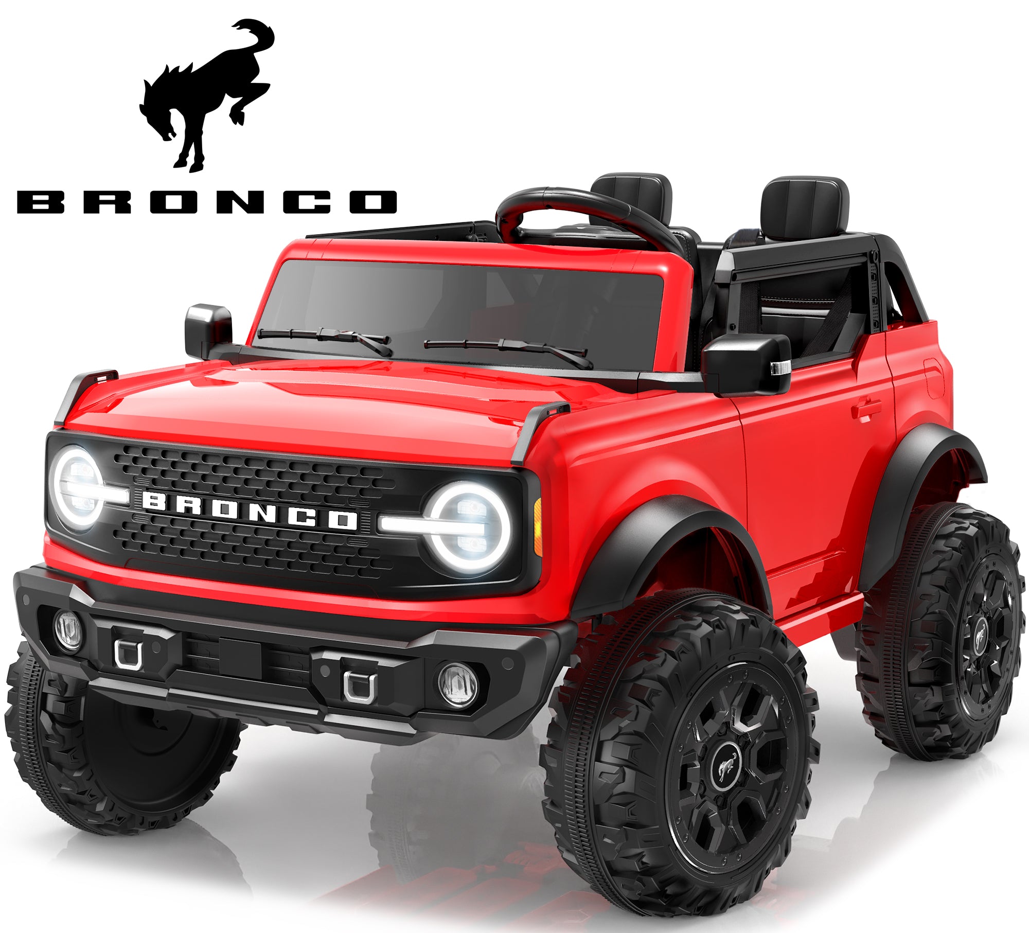 iYofe Ford Bronco Base 24V 2 Seater Ride On Car for Big Kids, Powered Ride On Toy with Parent Remote Control, Bluetooth Music, 4-Wheel Suspension, 3 Speeds, 24V Ride On for Kids Ages 3-8