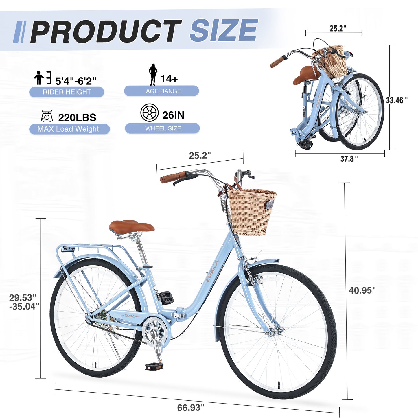 20"/26" Folding Bike, Adult Bicycles, Foldable Bikes for Womens Men Teen, City Bikes, Commuter Bikes 99% Assembled