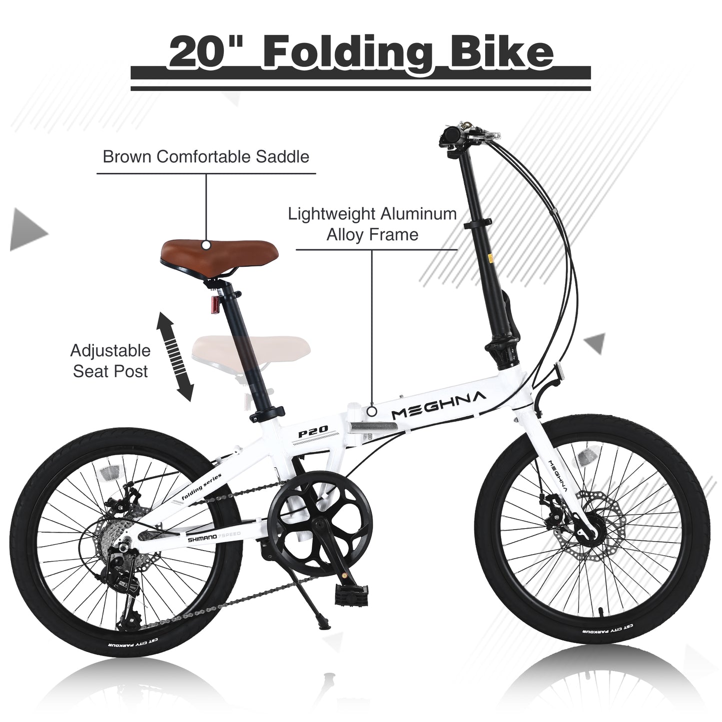 20"/26" Folding Bike, Adult Bicycles, Foldable Bikes for Womens Men Teen, City Bikes, Commuter Bikes 99% Assembled