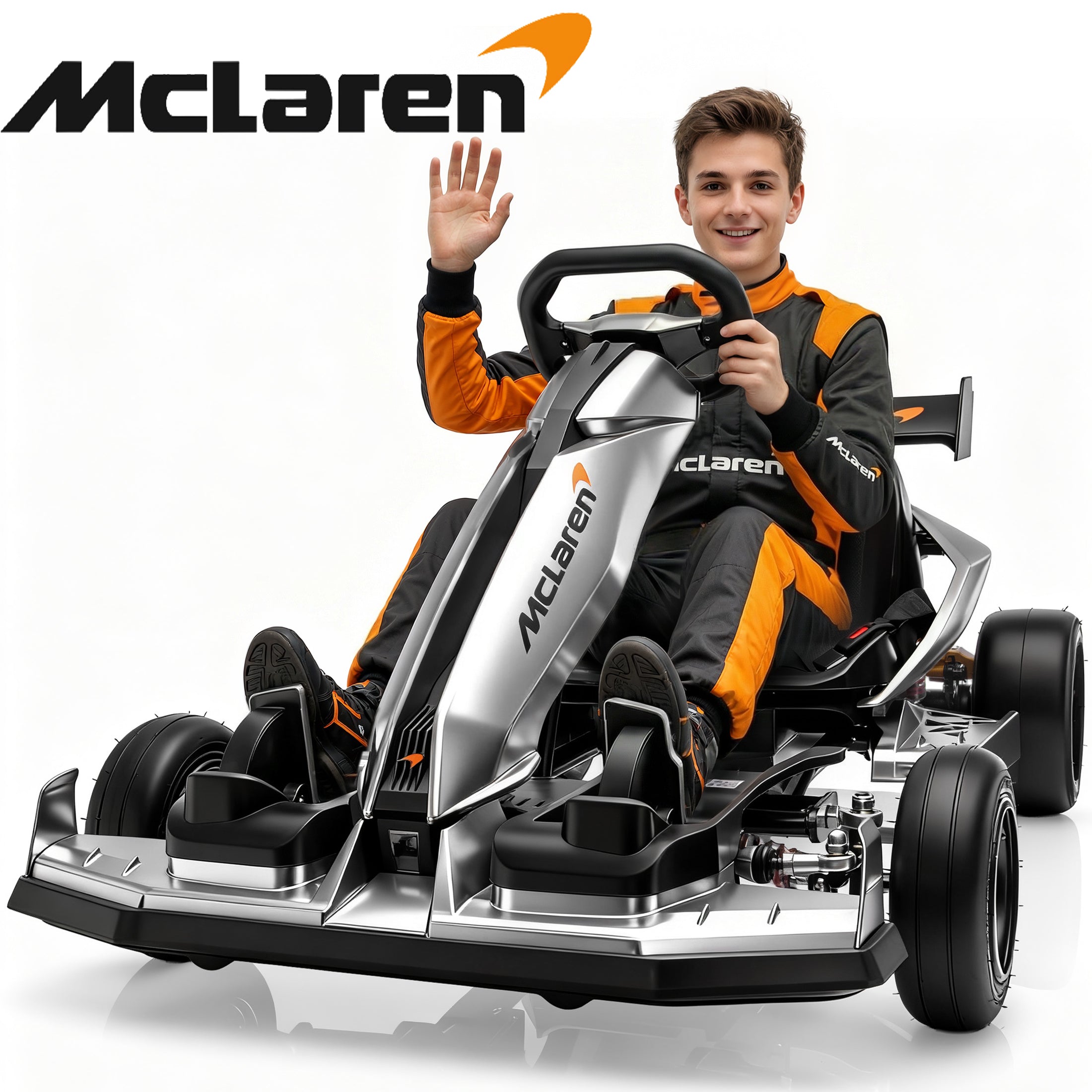 iYofe 48V McLaren Electric Go Kart for Adult & Teen, 750W Motor, Hydraulic Disc Brake, 4 Wheel Spring Suspension, Foldable Design, Ride on Toy for Boys Girls 14+