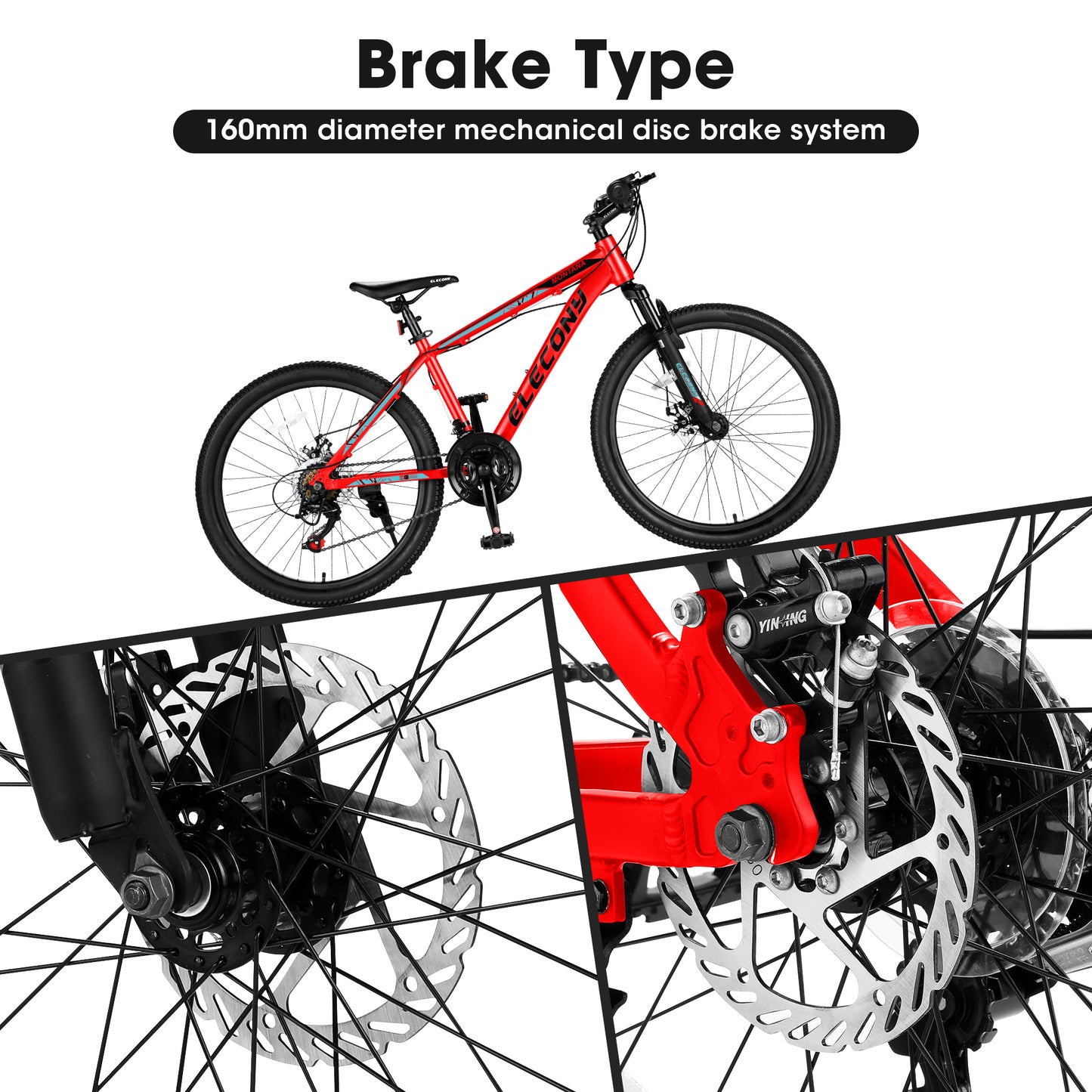 iYofe 24 in Mountain Bike for Teenagers and Adults, Shimano 21 Speed Mountain bicycle with Dual Disc Brakes, Front Suspension, 86% Assembled