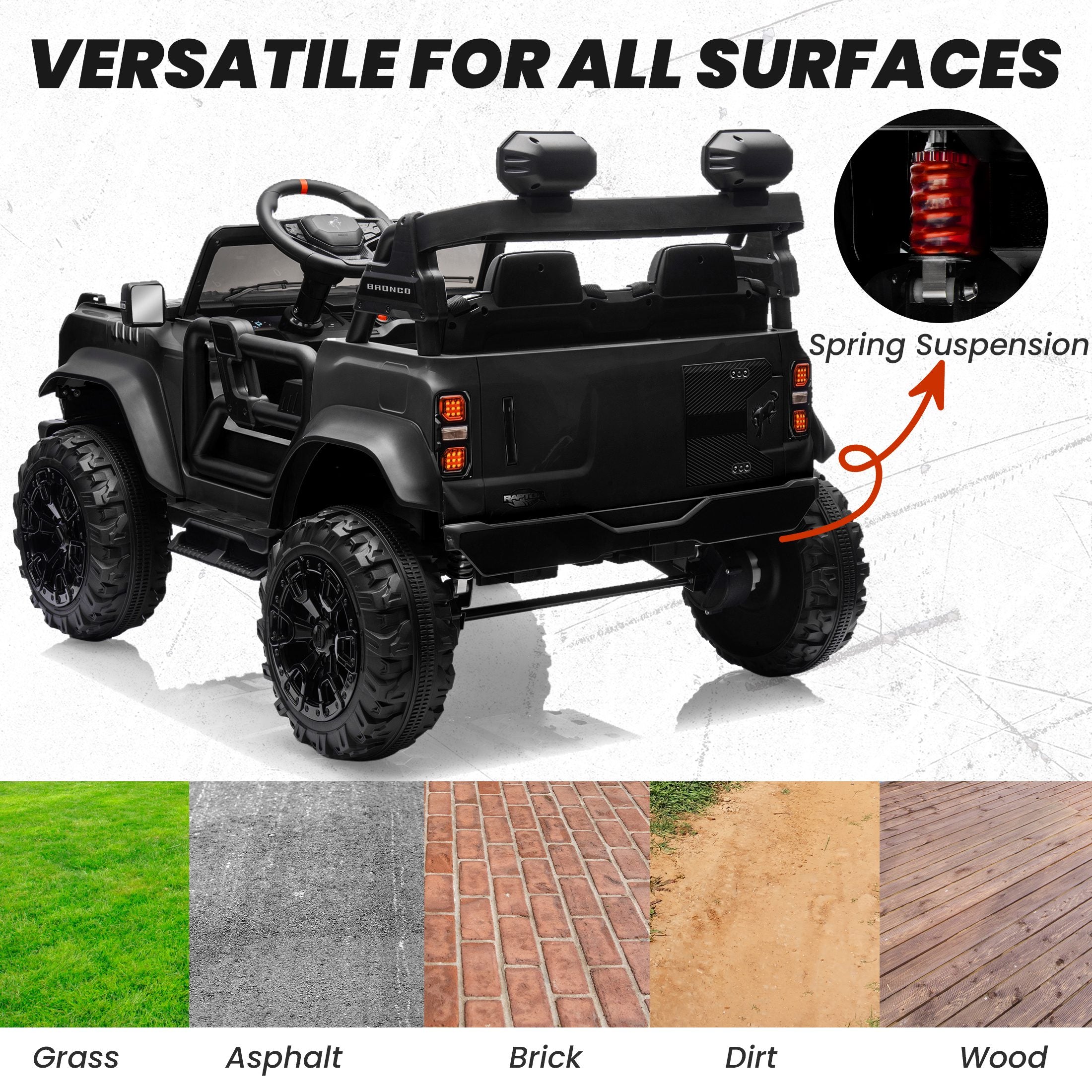 iYofe 24V Ford Bronco Raptor Thunder Electric Ride-On Car