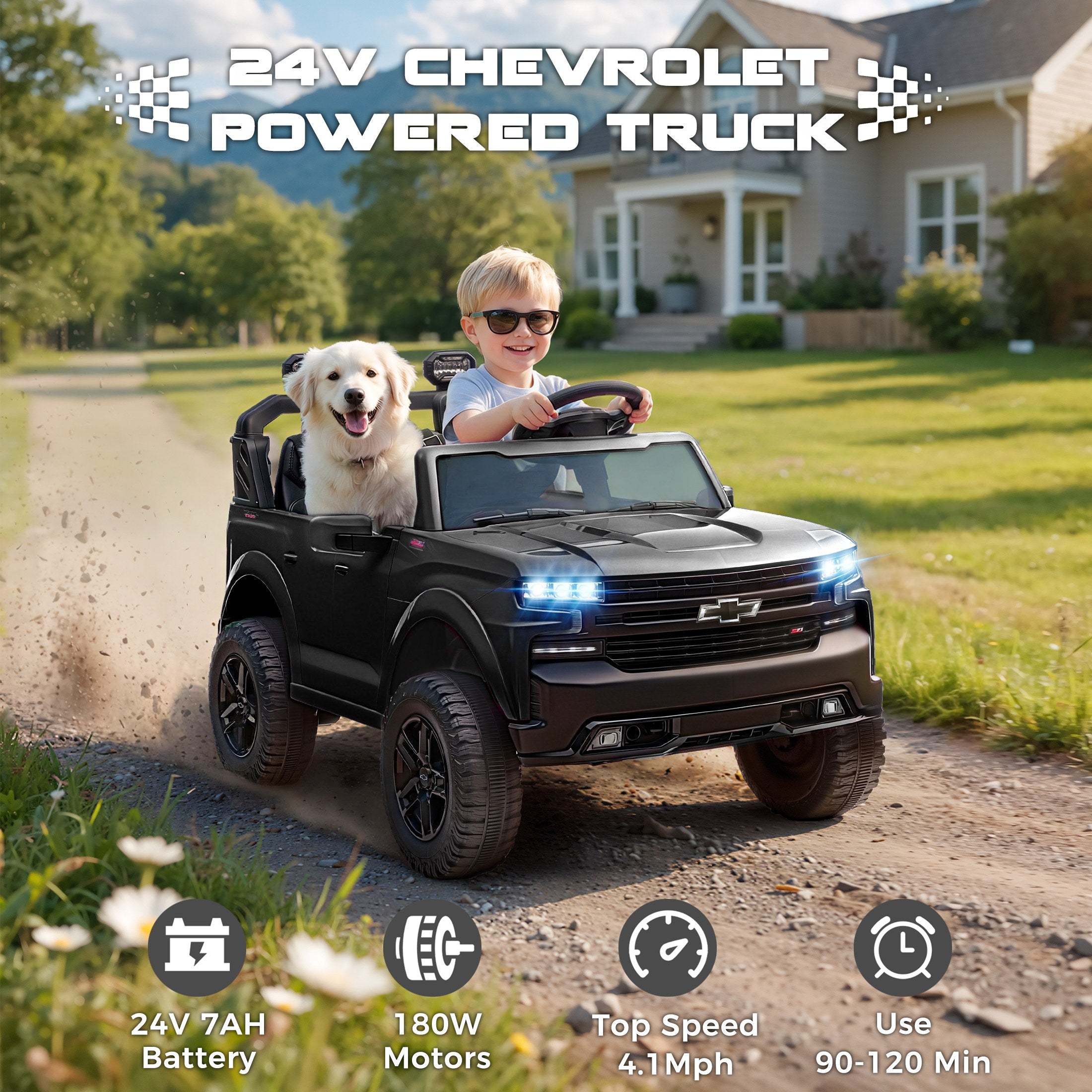iYofe 24V Chevrolet Silverado Titan Electric Ride-On Car