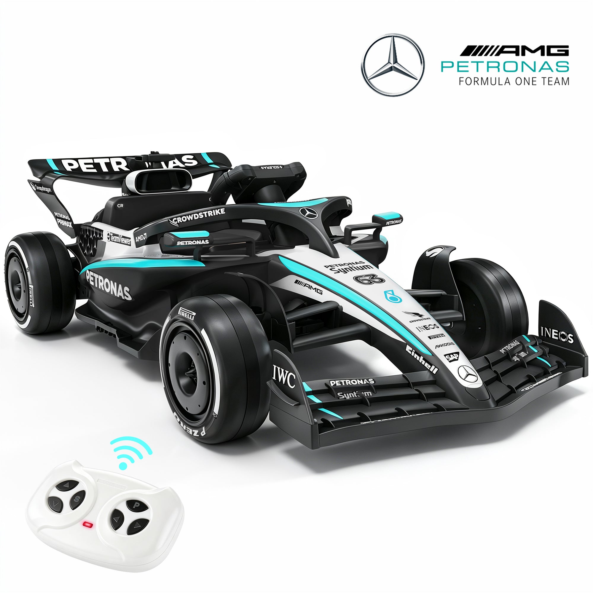 Mercedes-Benz F1 W16 24V Ride On for Kids Ages 3-8, iYofe Lithium Battery Powered Racing Go Kart w/Remote Control, Dual Motor Powered Ride On Car with Rear-Wheels Suspension, Lights, Music