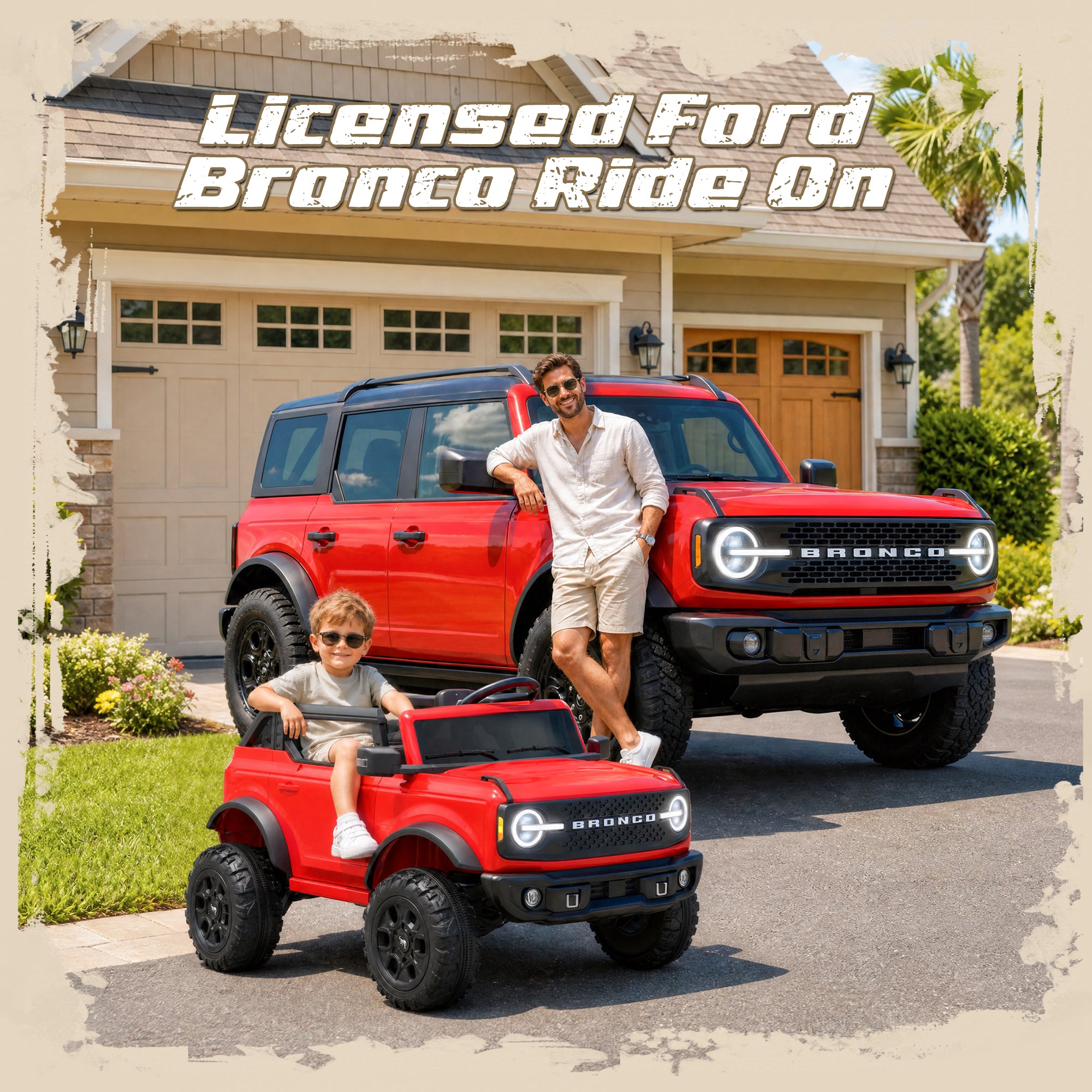 iYofe Ford Bronco Base 24V 2 Seater Ride On Car for Big Kids, Powered Ride On Toy with Parent Remote Control, Bluetooth Music, 4-Wheel Suspension, 3 Speeds, 24V Ride On for Kids Ages 3-8