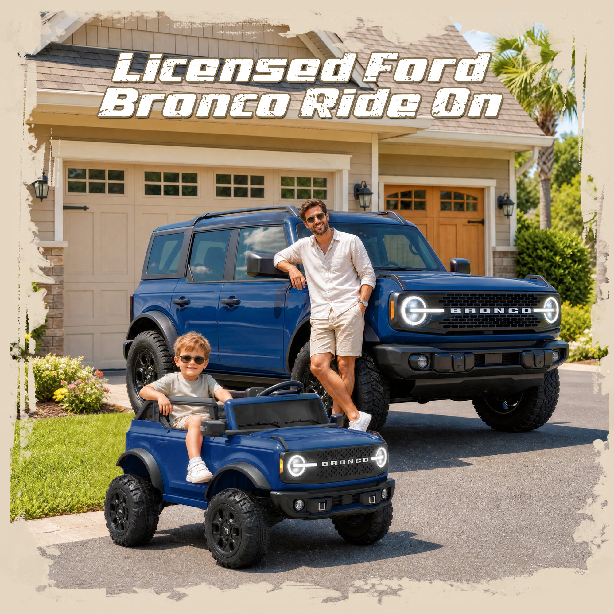 iYofe Ford Bronco Base 24V 2 Seater Ride On Car for Big Kids, Powered Ride On Toy with Parent Remote Control, Bluetooth Music, 4-Wheel Suspension, 3 Speeds, 24V Ride On for Kids Ages 3-8