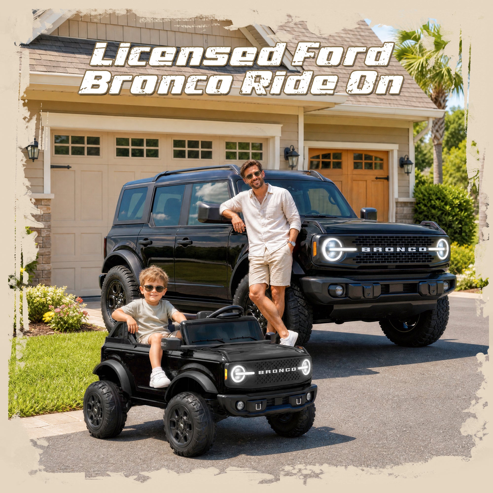 iYofe Ford Bronco Base 24V 2 Seater Ride On Car for Big Kids, Powered Ride On Toy with Parent Remote Control, Bluetooth Music, 4-Wheel Suspension, 3 Speeds, 24V Ride On for Kids Ages 3-8