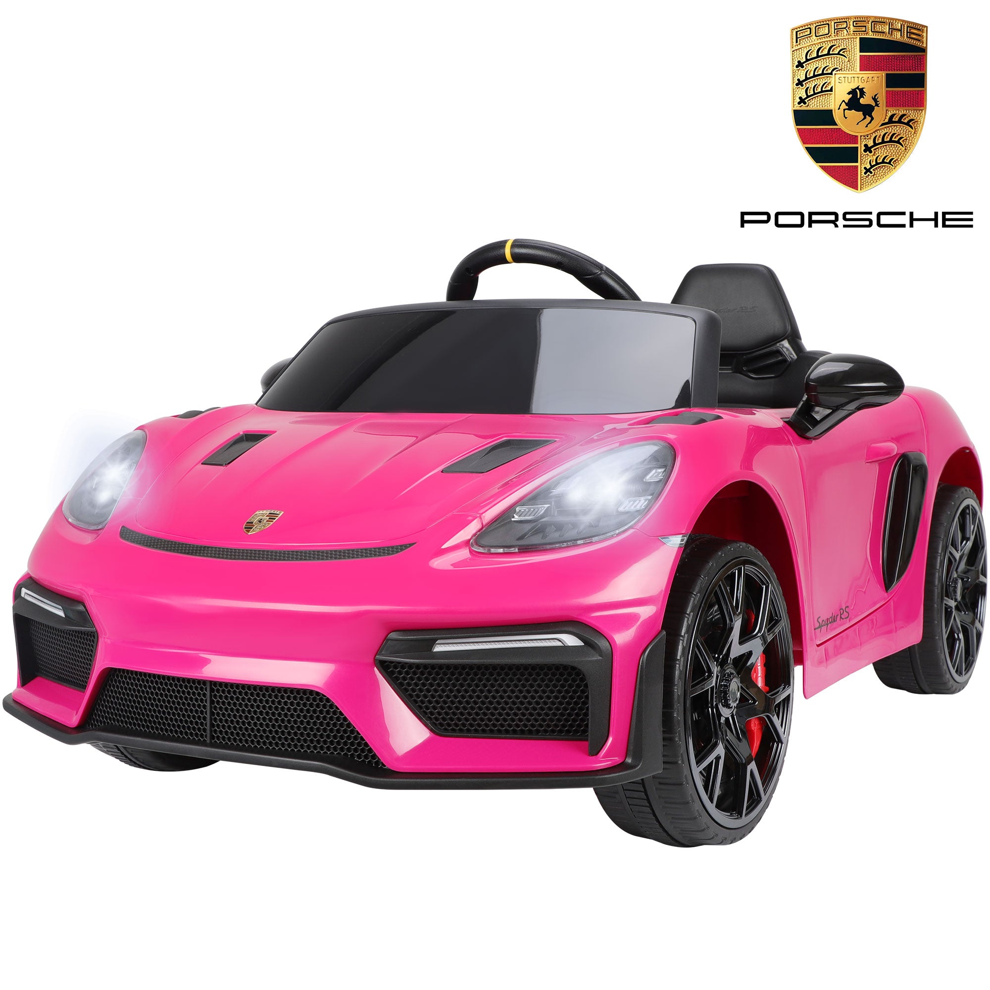 iYofe 12V Licensed Porsche 718 Powered Ride on Car, Toddlers Electric Car with Remote, 4 Wheels Suspension, Ride on Toy for Kids Ages 3-6