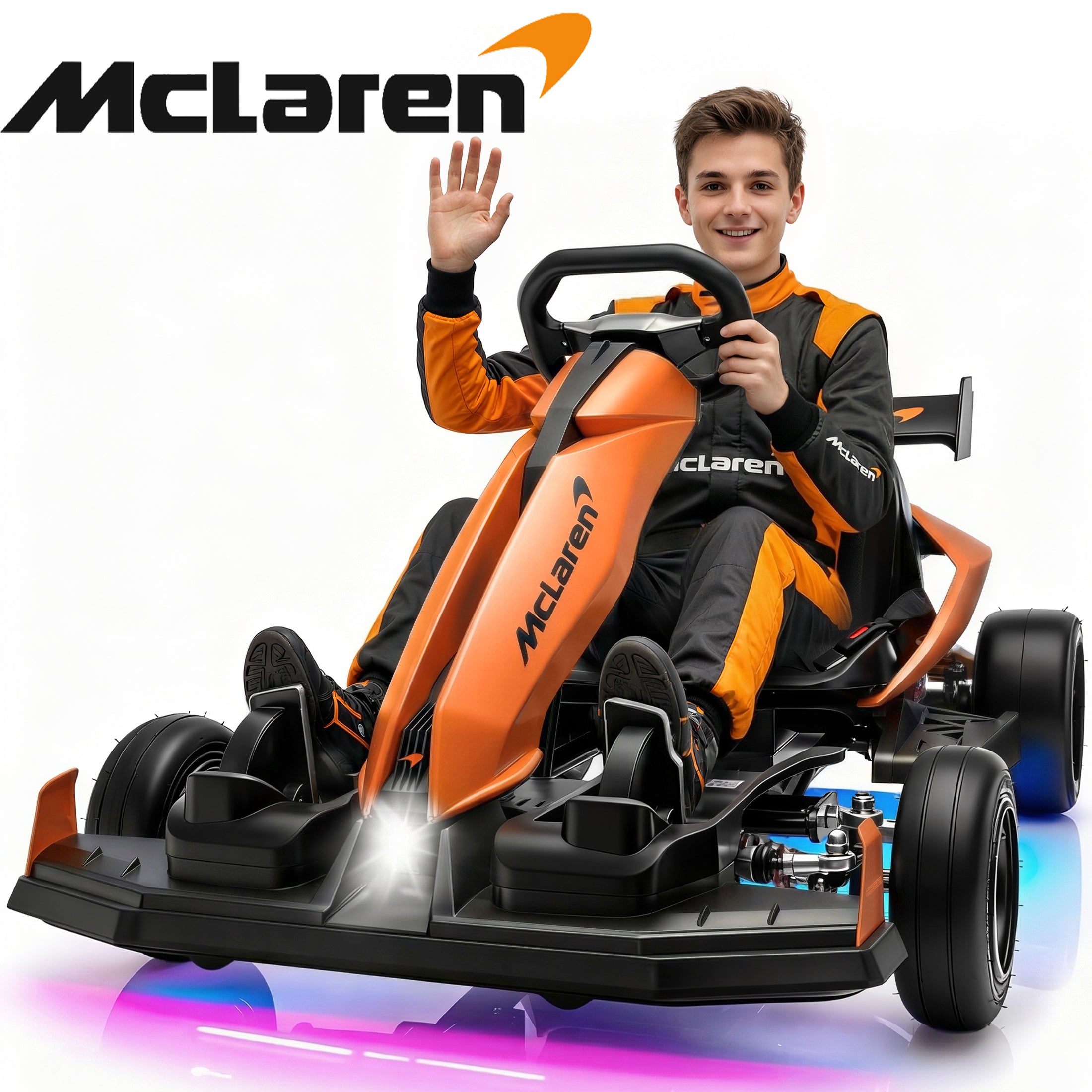 iYofe 48V McLaren Electric Go Kart for Adult & Teen, 750W Motor, Hydraulic Disc Brake, 4 Wheel Spring Suspension, Foldable Design, Ride on Toy for Boys Girls 14+
