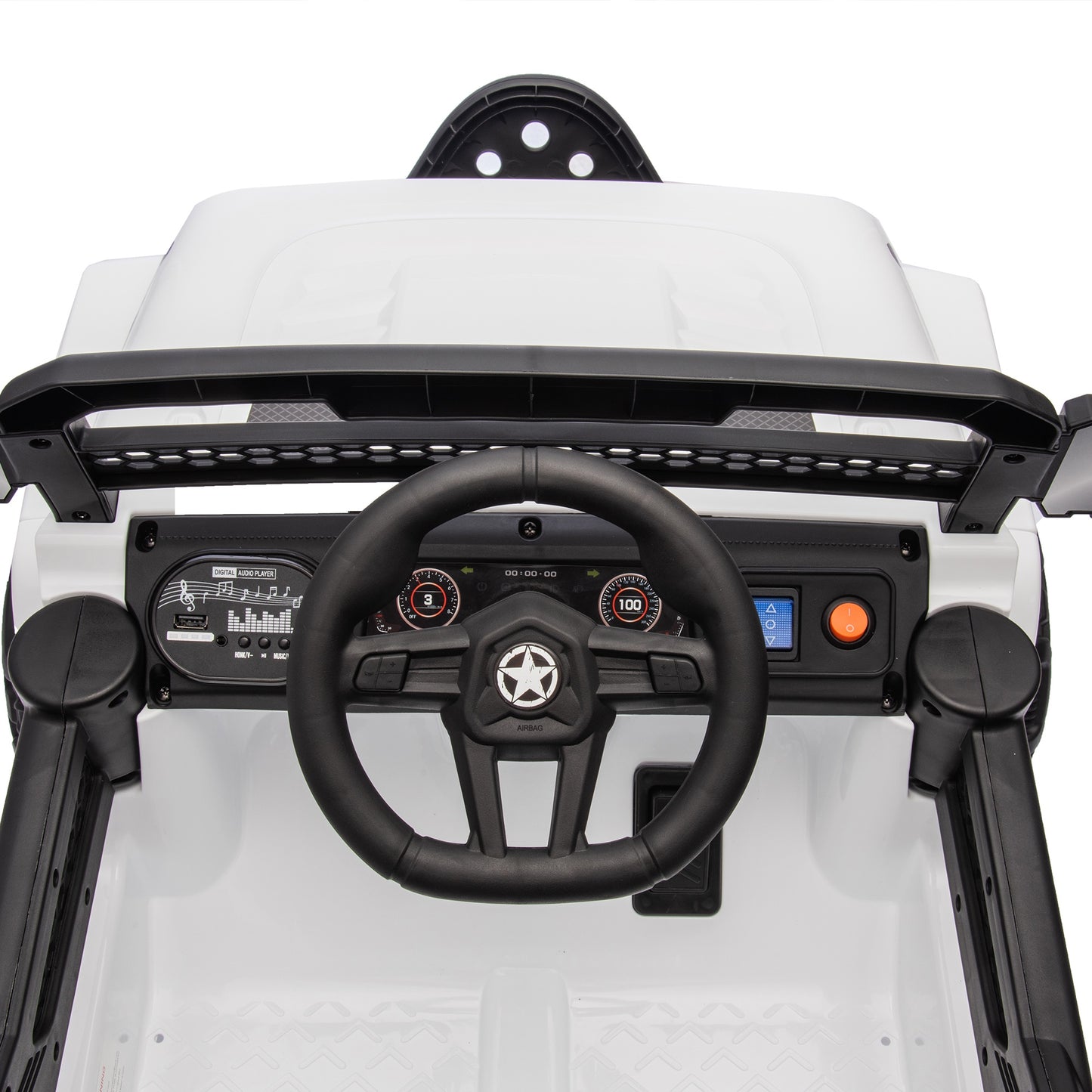 iYofe 12V Ride on Cars with Remote Control, Powered Kids Ride on Toys Truck for Boys Girls Ages 2-5, Toddler Cars Kids Electric Vehicles with Bluetooth Music, USB/MP3 Ports, 4 Wheel Suspension, White