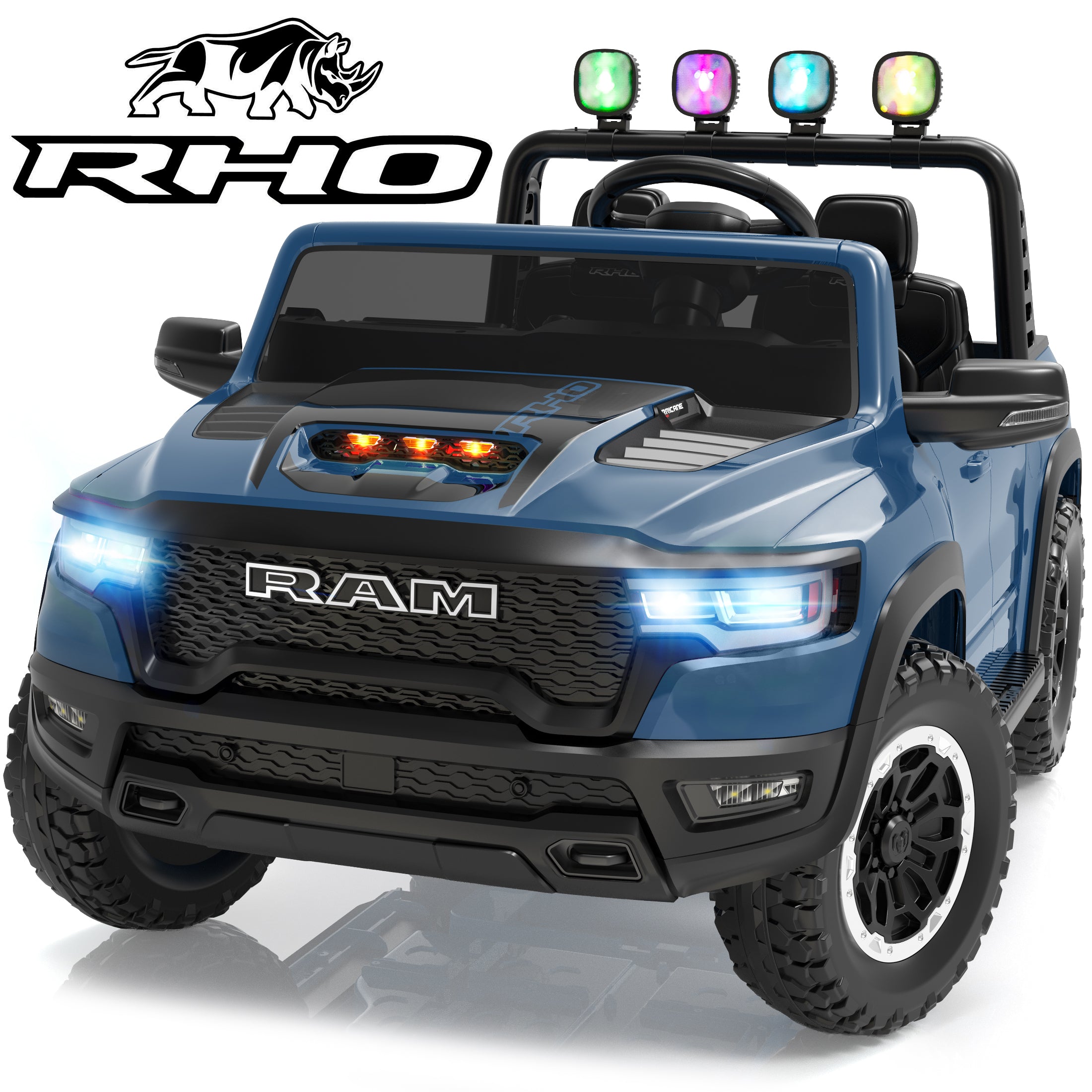 iYofe RAM 24V Kids Ride on Truck Cars for Boys Girls, Battery Powered Ride on Toys with All-Terrain Wheel, Bluetooth, MP3, Electric Car for Kids Toddler with Remote Control
