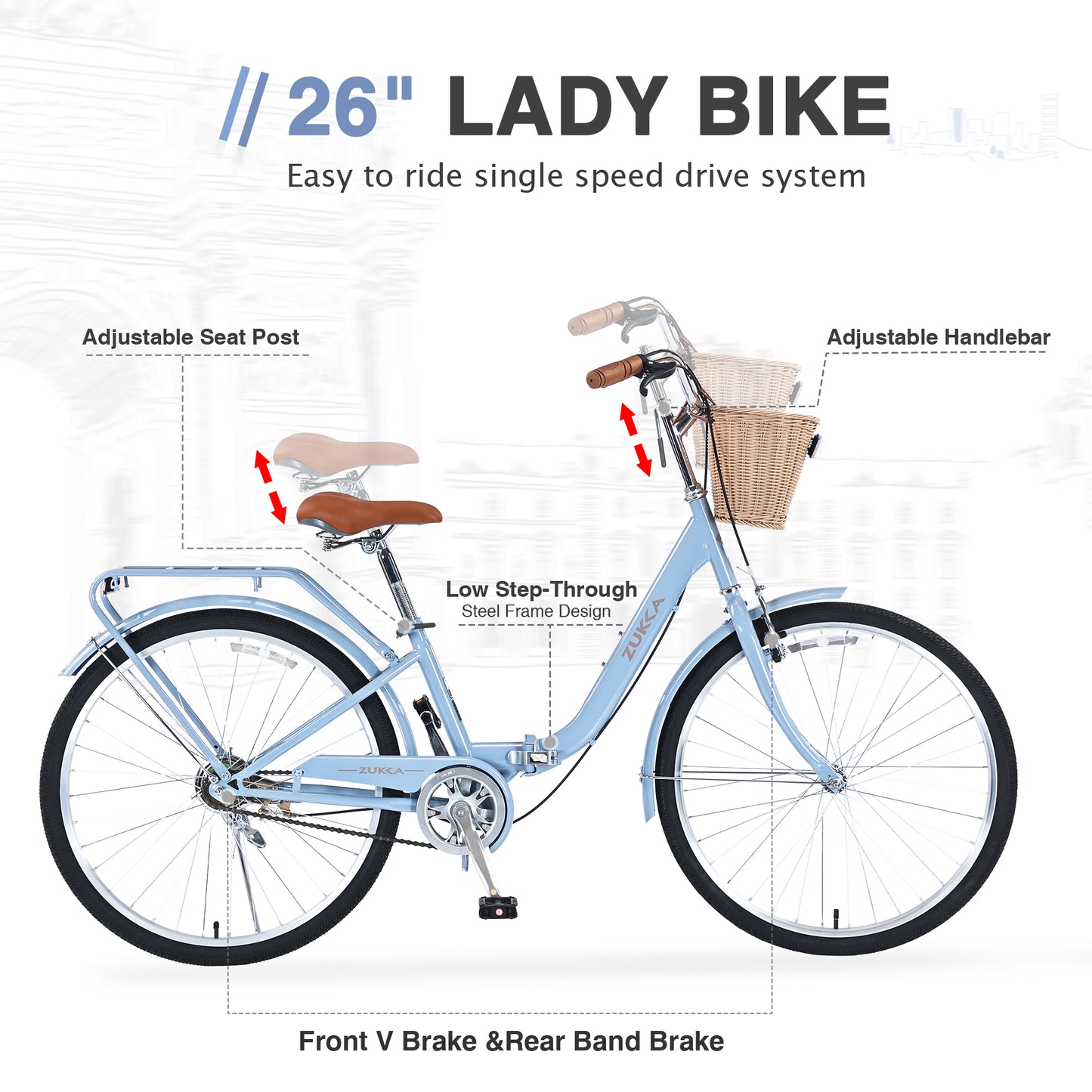 20"/26" Folding Bike, Adult Bicycles, Foldable Bikes for Womens Men Teen, City Bikes, Commuter Bikes 99% Assembled