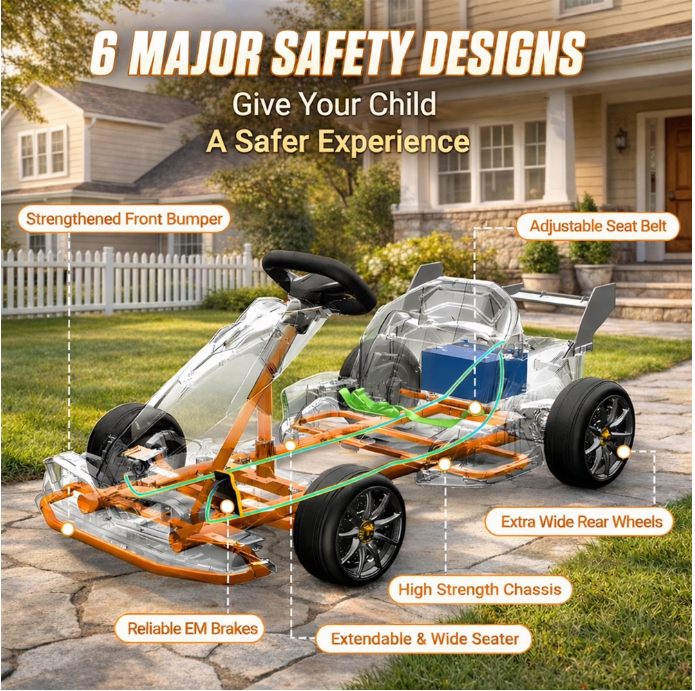 24V Electric Go Kart for Kids, McLaren Powered Drift Racing Go Cart W/ 400W Motor, Adjustable Seat, Kids Race Pedal Ride on Car Toy for Boy Girl