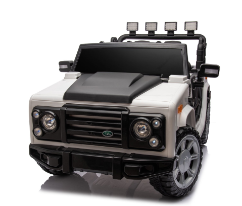 12V 7AH 4WD Electric Ride On Car with Remote Control, 30W*2 Motors, One-Button Start, Leather Seat, LED Lights, Music, Power Display, Openable Doors & Four-Wheel Suspension