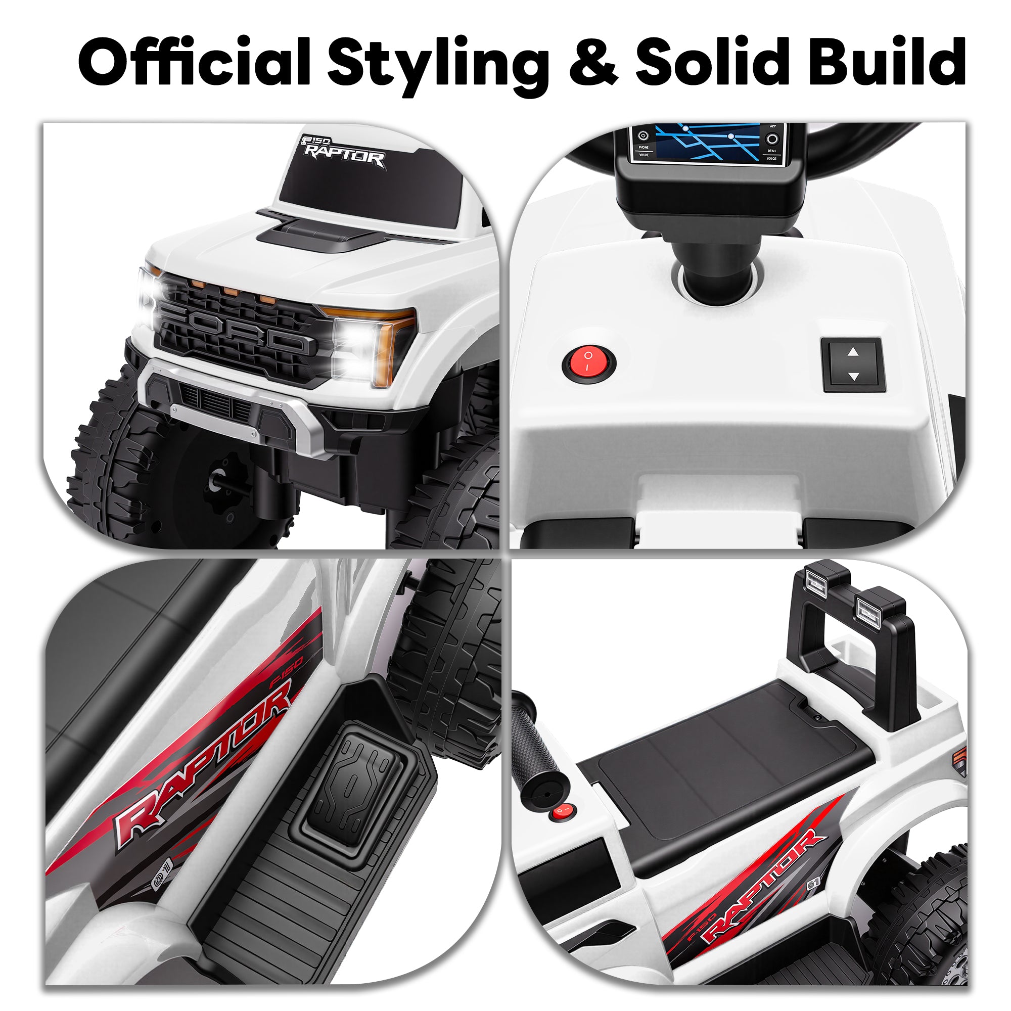 iYofe 12V Ford F-150 Kids ATV Ride on, Battery Powered Ride on Toy w/LED Lights, 4 Wheelers for Kids Toddlers
