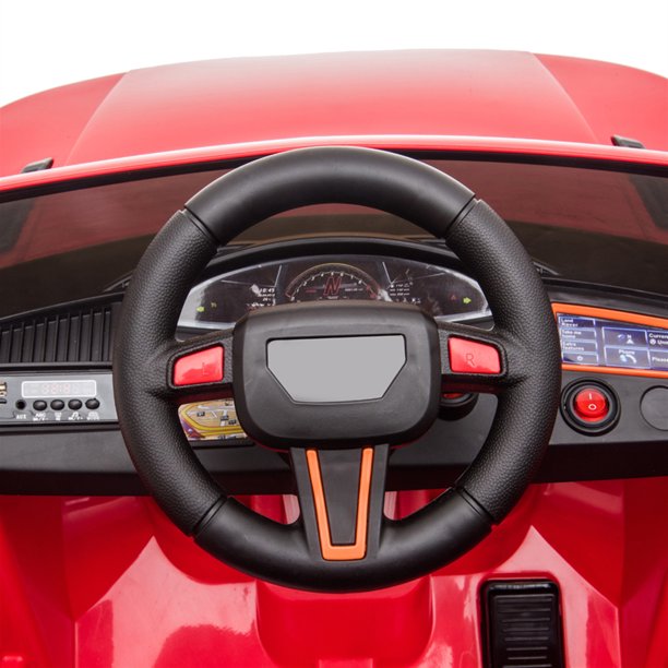 iYofe 12V Ride on Toy for Boys, Kids Electric Ride on Car with Remote Control, Music Player, LED Lights, Battery Powered Ride on Vehicle for 2-5 Years Old Birthday/Christmas Gift, Red