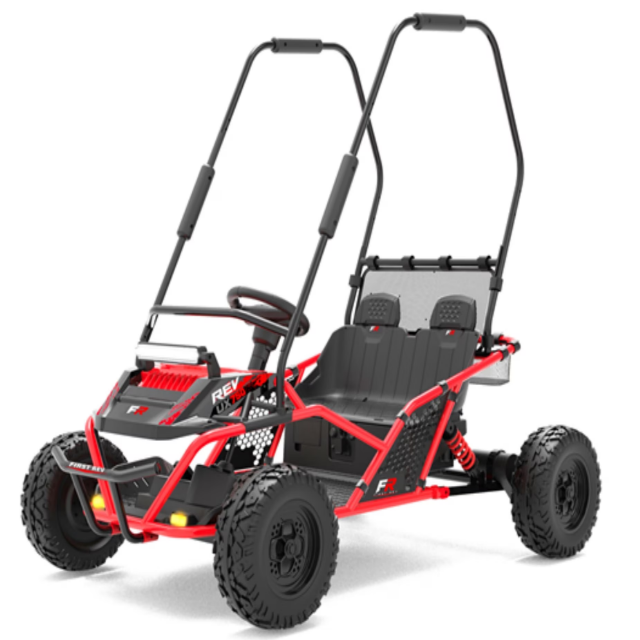 iYofe 36V Powered Ride On Car, 2-Seater 750W Electric Car for Kids 6+, 5-8 MPH Speed, Adjustable Seat, Metal Frame, Rear Wheel Spring Suspension, Pneumatic Tires