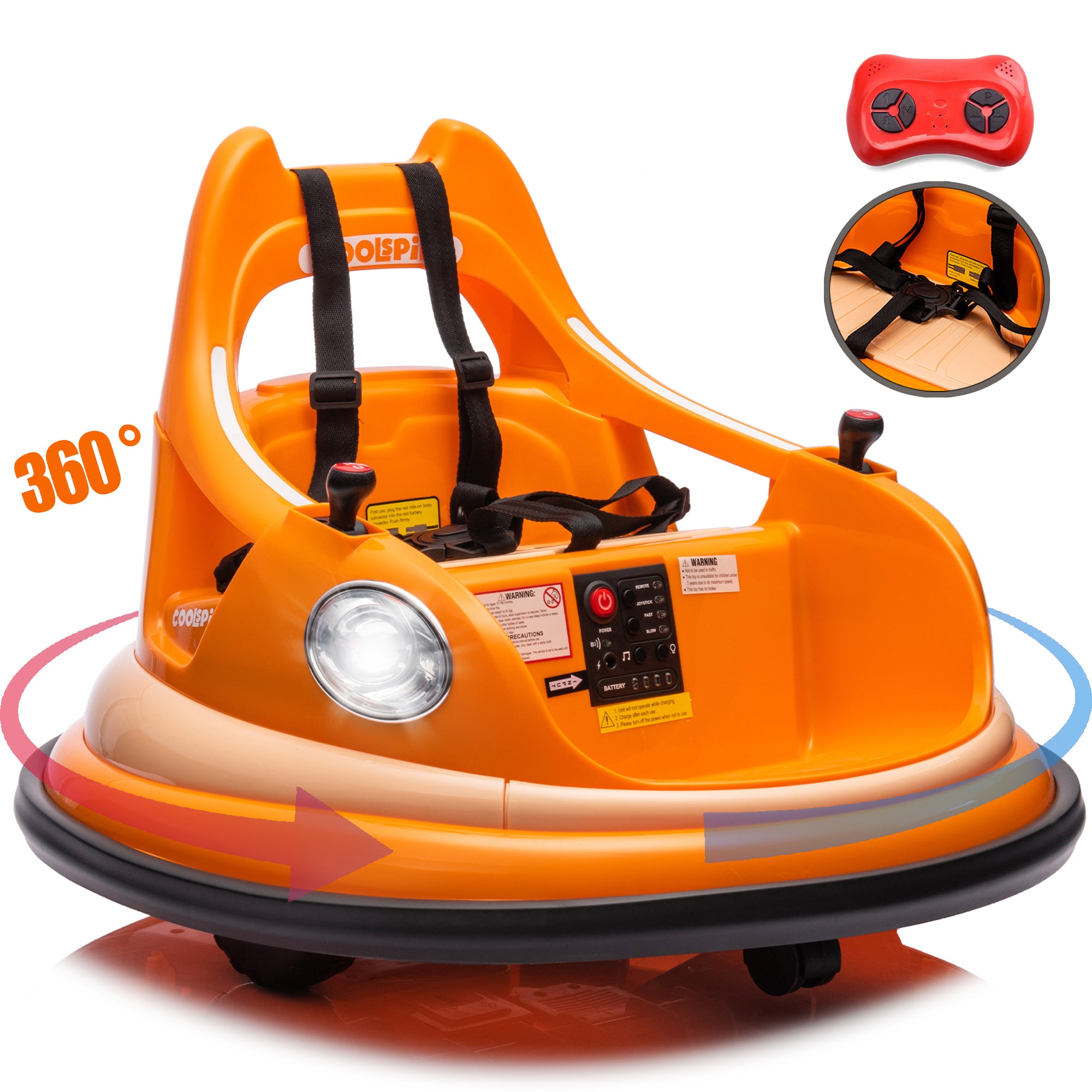 Kids Bumper Car Ride on, 12V Ride on Toy with Remote Control, Bumper Car for Kids Toddlers 1-5 Years Old