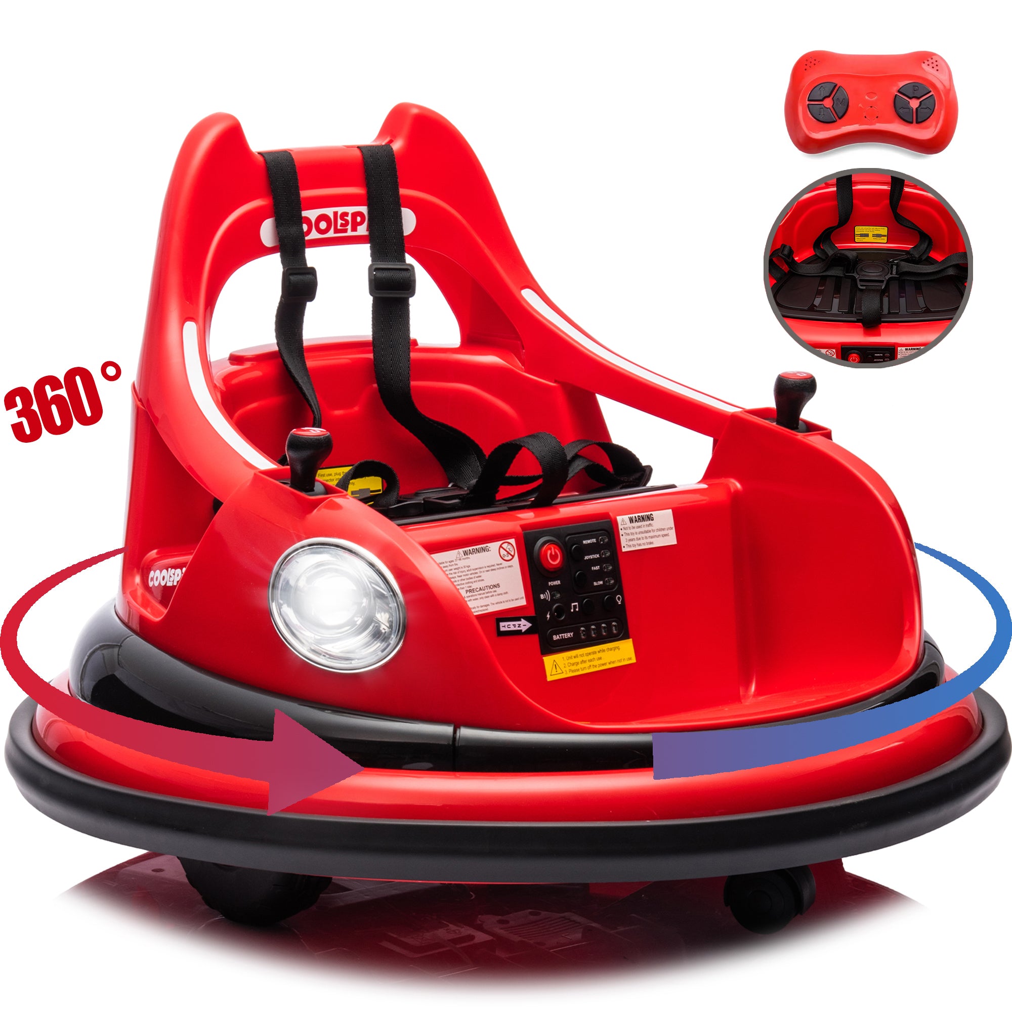 Kids Bumper Car Ride on, 12V Ride on Toy with Remote Control, Bumper Car for Kids Toddlers 1-5 Years Old