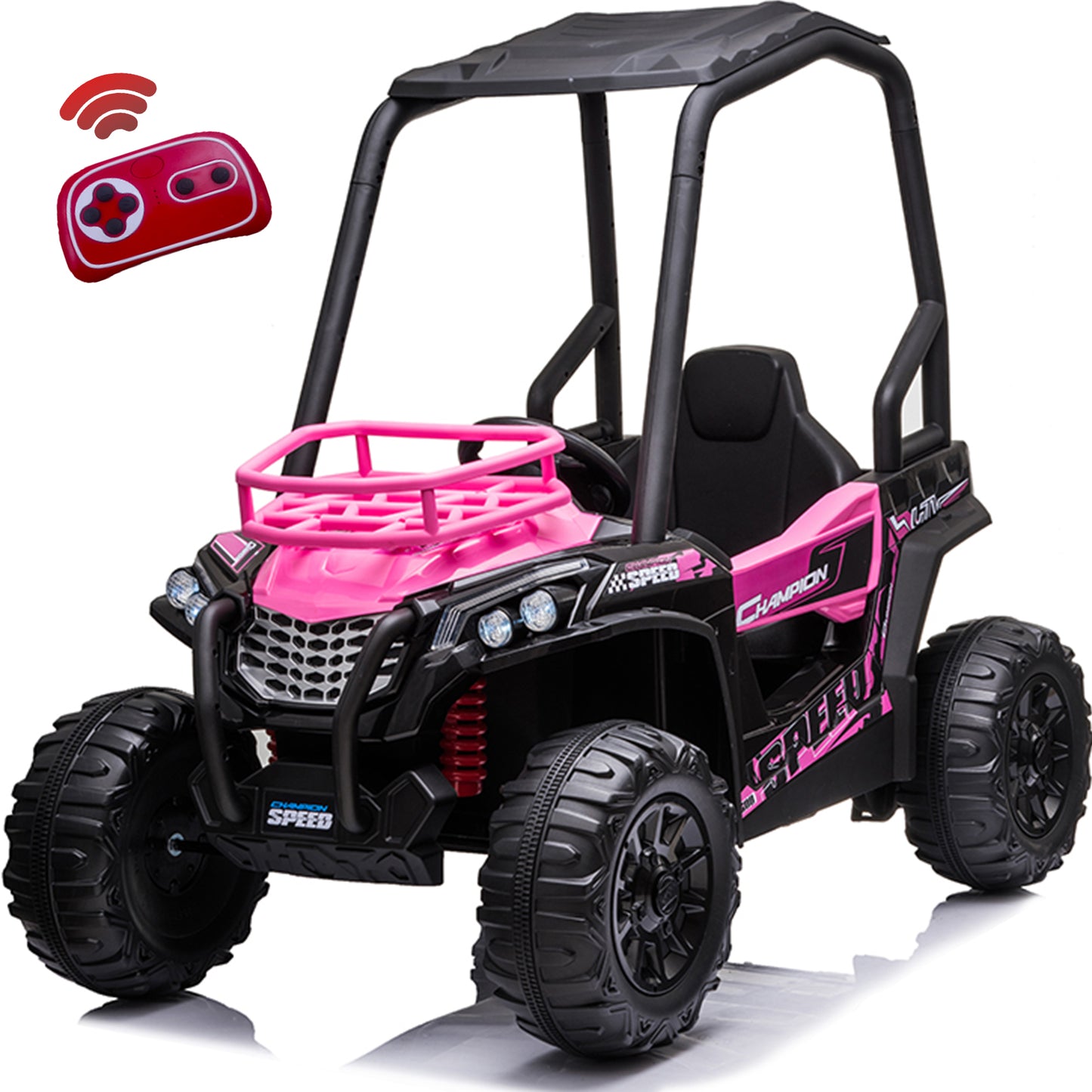 iYofe 24V Ride on Car with Remote Control Kids UTV Ride on Toy for 3-6 Years Old Battery Powered Electric Vehicle for Boys and Girls, Bluetooth