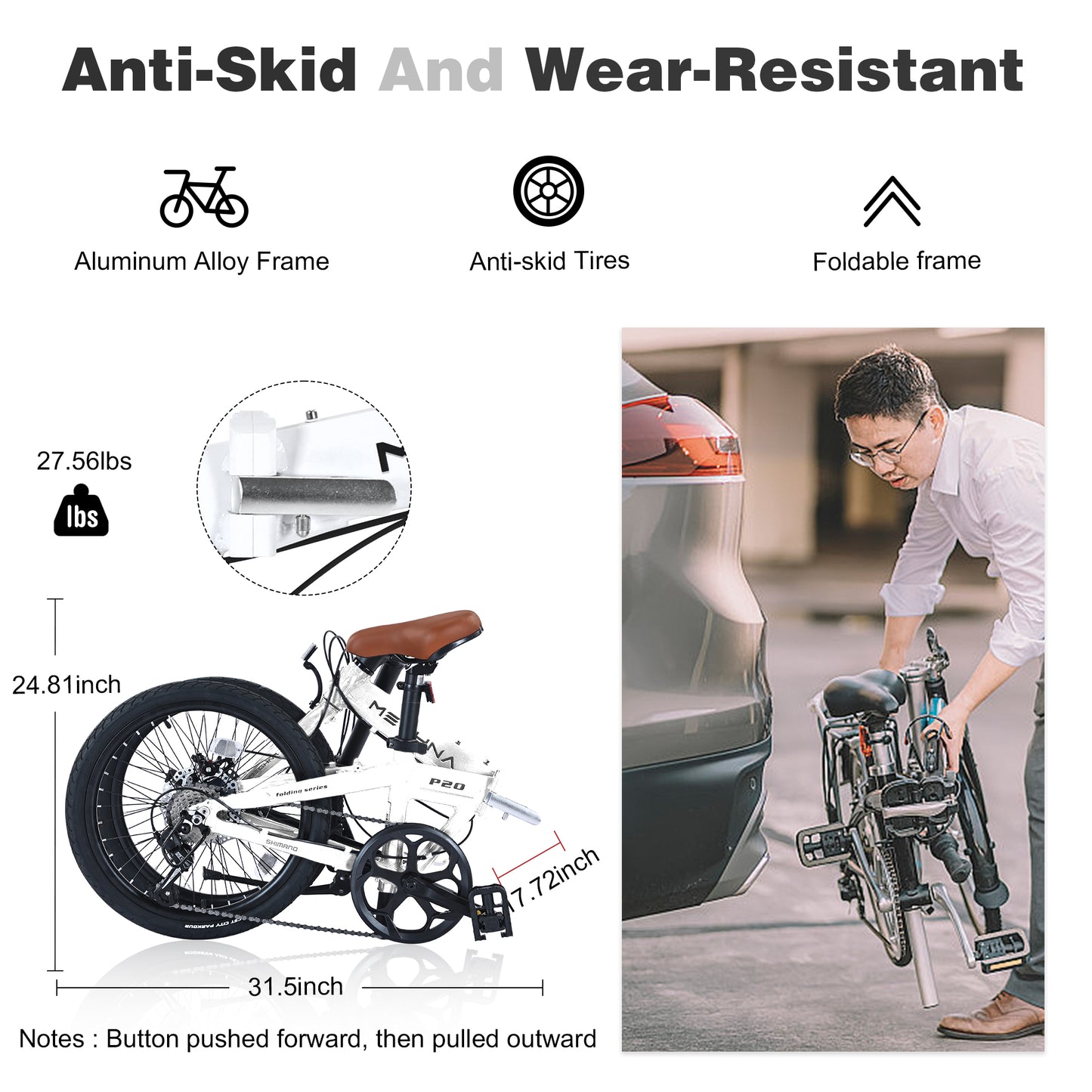 20"/26" Folding Bike, Adult Bicycles, Foldable Bikes for Womens Men Teen, City Bikes, Commuter Bikes 99% Assembled