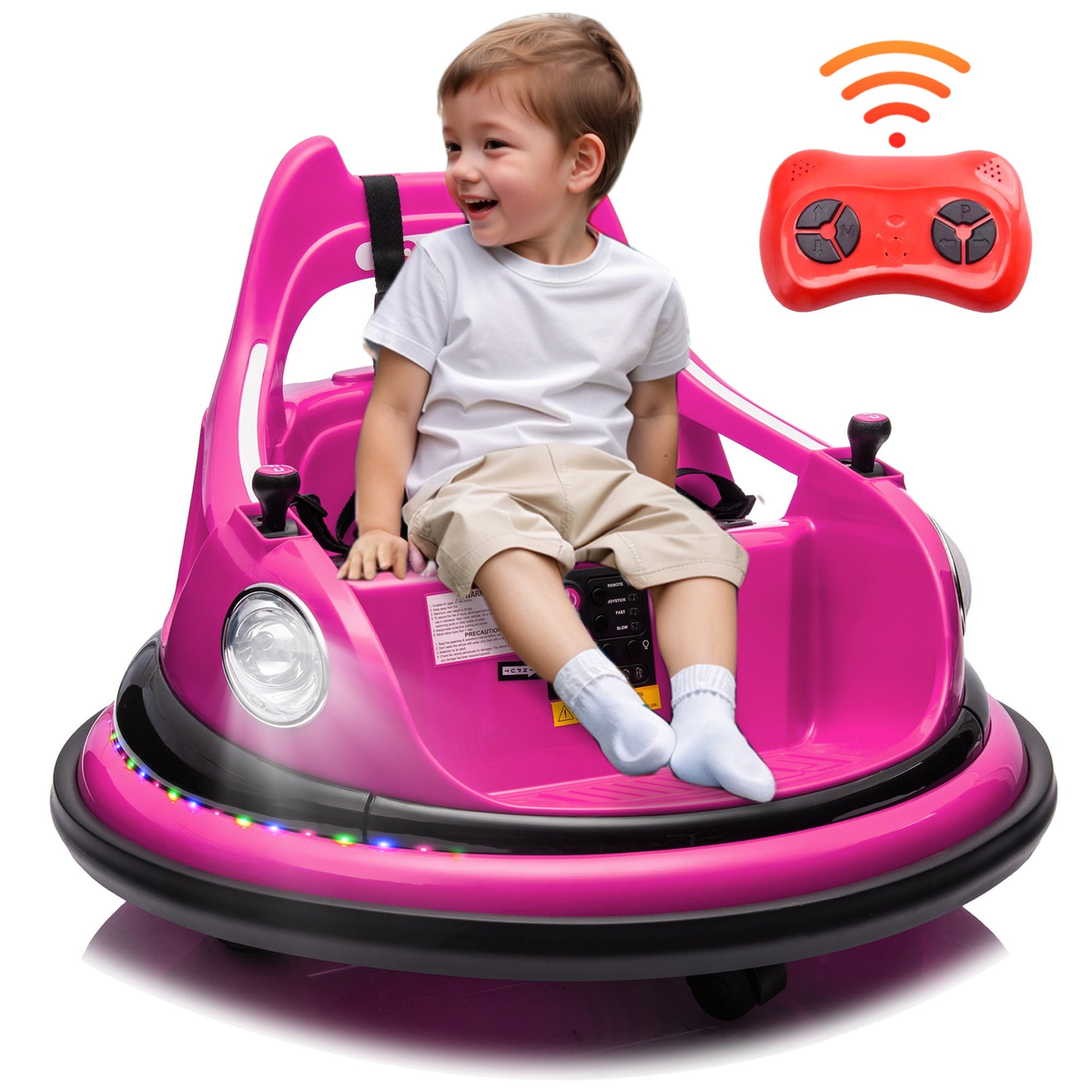 Kids Bumper Car Ride on, 12V Ride on Toy with Remote Control, Bumper Car for Kids Toddlers 1-5 Years Old