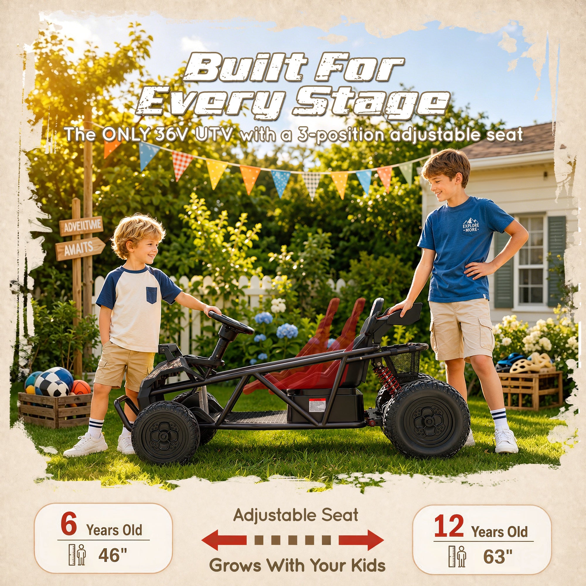 iYofe 36V Electric Ride on Car for Big Kids, Powered Ride on Vehicle for Boys Girls Ages 6+, Kids Electric Car with Bluetooth, Music, Rear Wheel Spring Suspension, Black