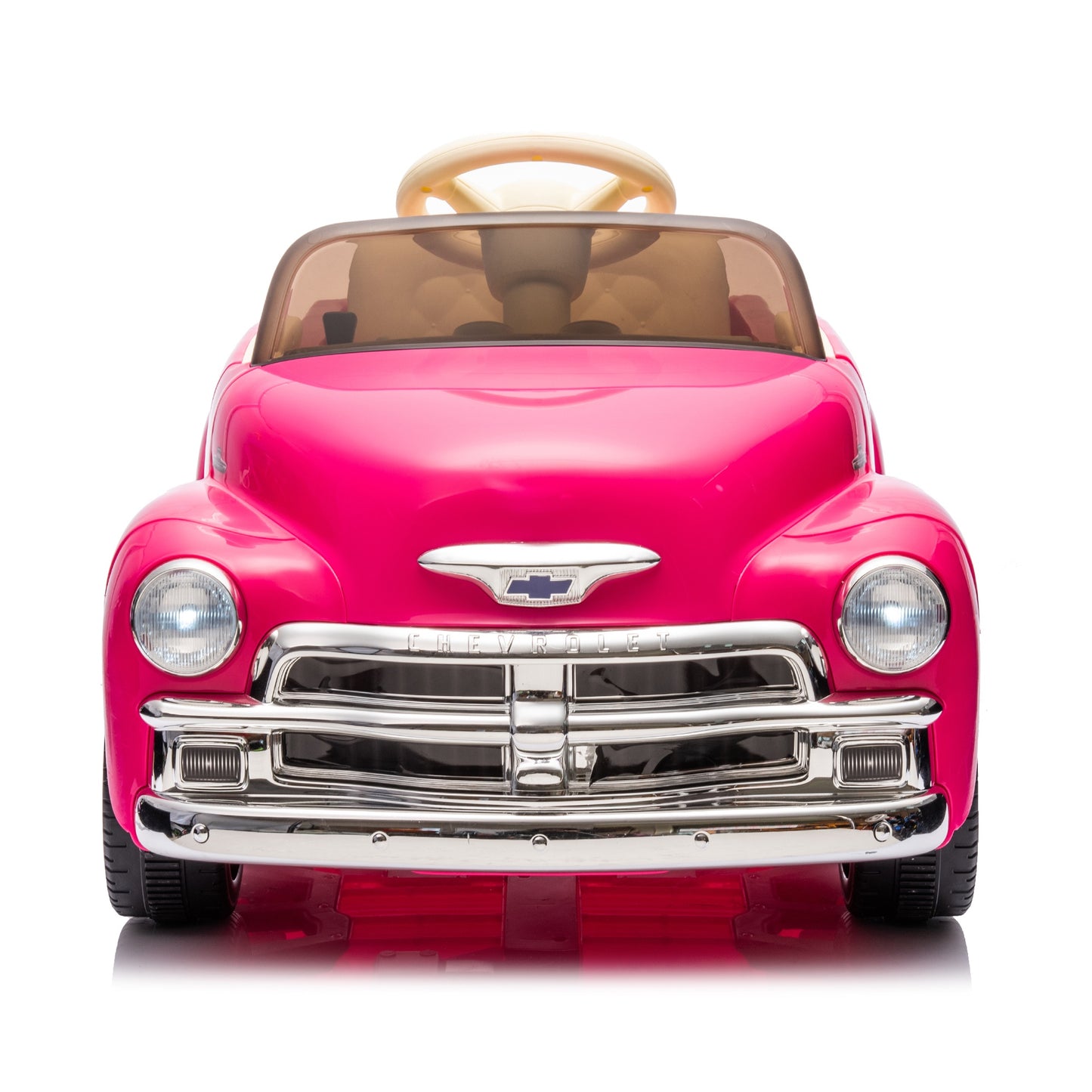 12V Ride on Toys, Licensed Chevrolet 3100 Powered Ride on Cars with Remote Control, Bluetooth, Music, USB Ports, LED Lights, 4 Wheels Suspension, Electric Car for Kids Boys Girls Ages 3-6, Pink