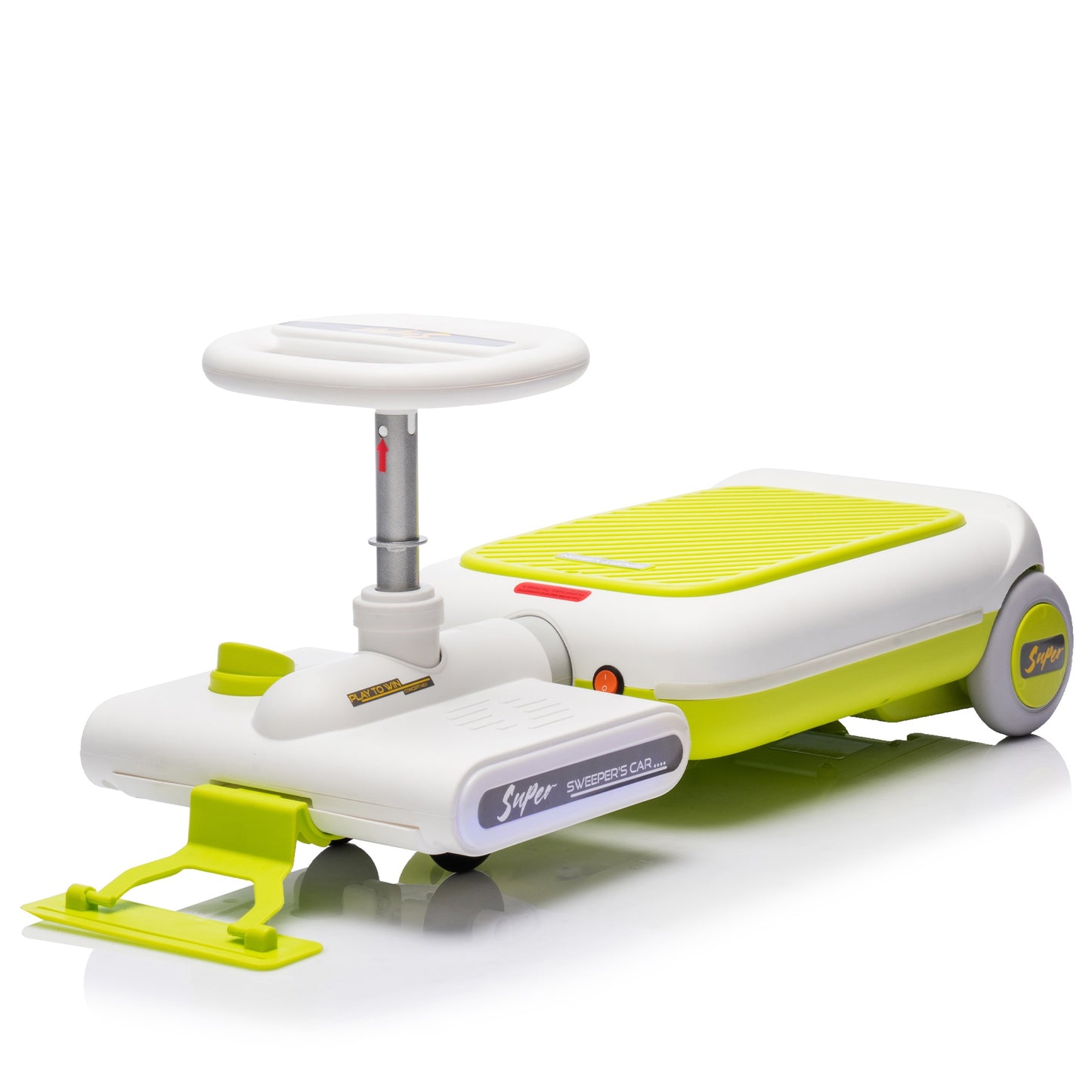 12V Electric Go Kart For Kids, Electric Sweeper Floor Cleaner Car with Front Mop, Powered Ride on Toy w/ Light and Music, Extendable by 6CM, Cleaning Go Kart for Boys Girls Ages 3-6