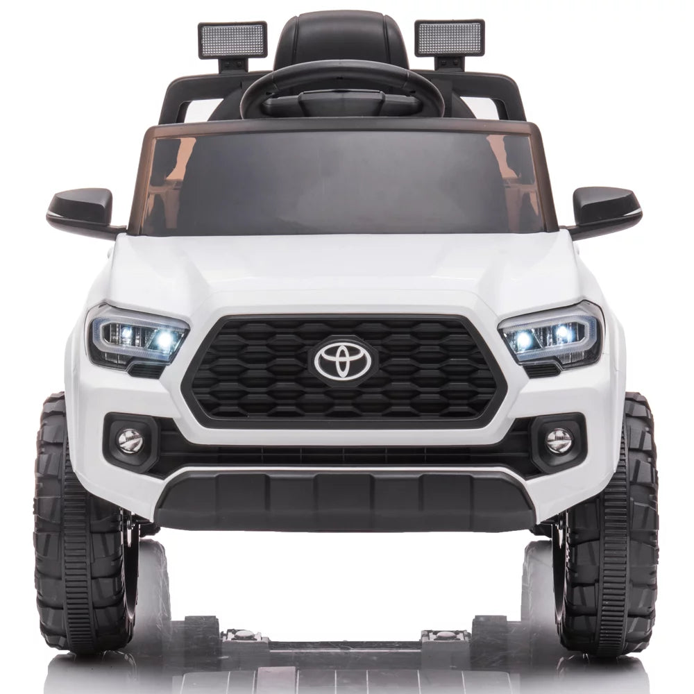 Powered Ride-on with Remote, Official Licensed Toyota Tacoma 12V Ride on Car for 2-4 Years Old, Kids Ride on Toys with MP3 Player, Radio, Lights, Blue Electric Ride on Vehicle for Boys