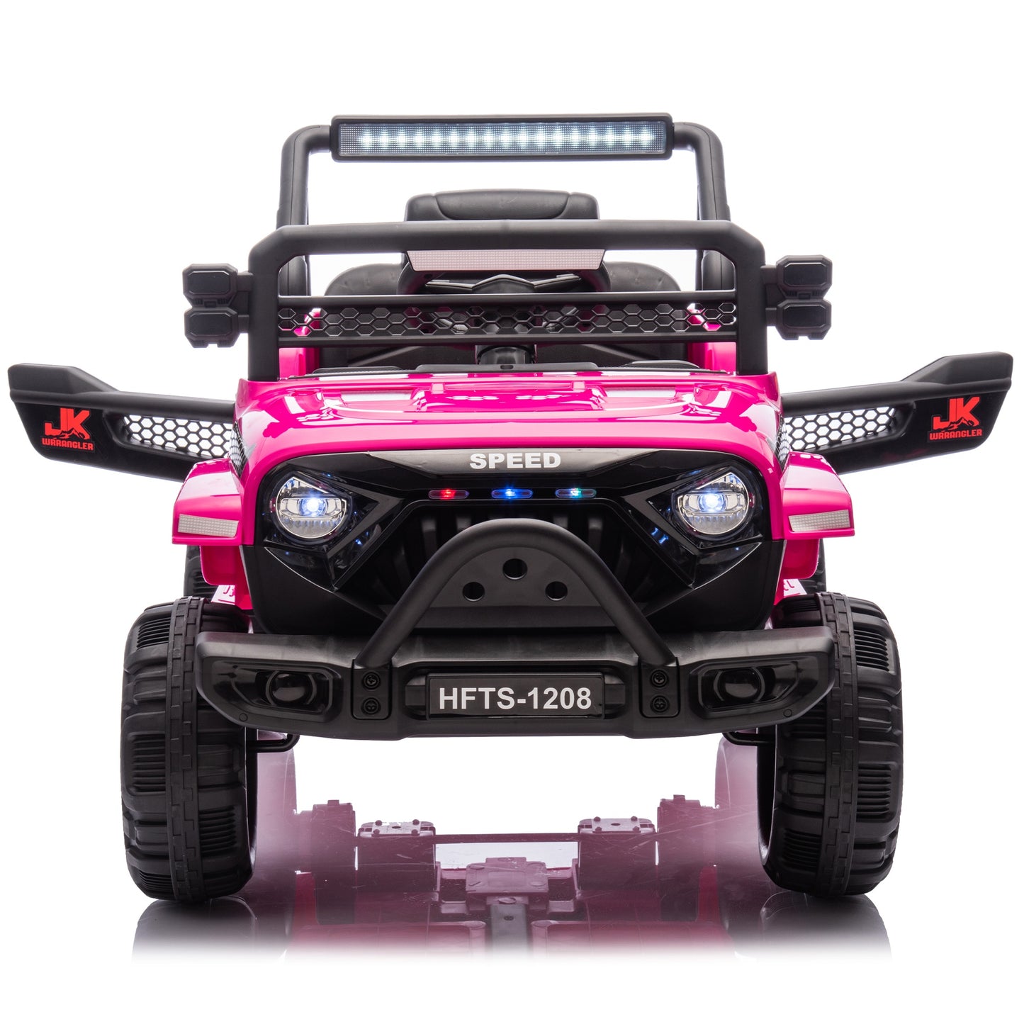 iYofe 12V Ride on Cars with Remote Control, Powered Kids Ride on Toys Truck for Boys Girls Ages 2-5, Toddler Cars Kids Electric Vehicles with Bluetooth Music, USB/MP3 Ports, 4 Wheel Suspension, Pink