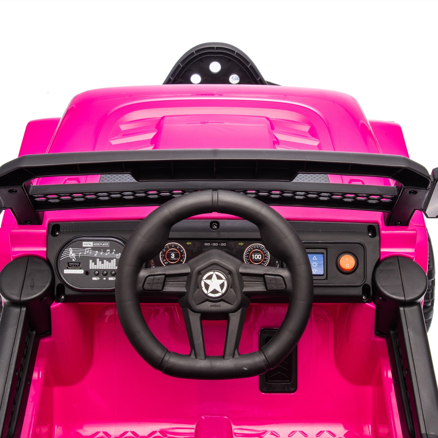 iYofe 12V Ride on Cars with Remote Control, Powered Kids Ride on Toys Truck for Boys Girls Ages 2-5, Toddler Cars Kids Electric Vehicles with Bluetooth Music, USB/MP3 Ports, 4 Wheel Suspension, Pink