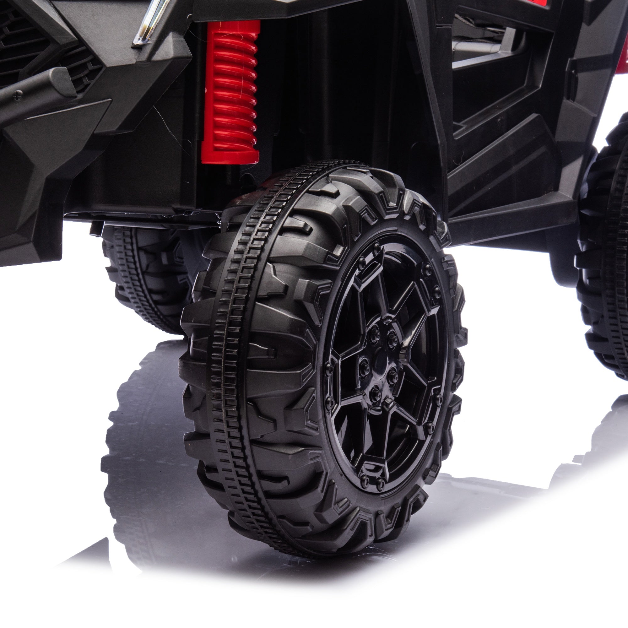 24V Powered Ride on UTV, iYofe Electric Ride on Cars with Remote Control, Bluetooth, Music, LED Lights, Portable Handle, 4 Wheels Suspension, Kids Ride on Toys for Boys Girls Ages 3-6, Blue