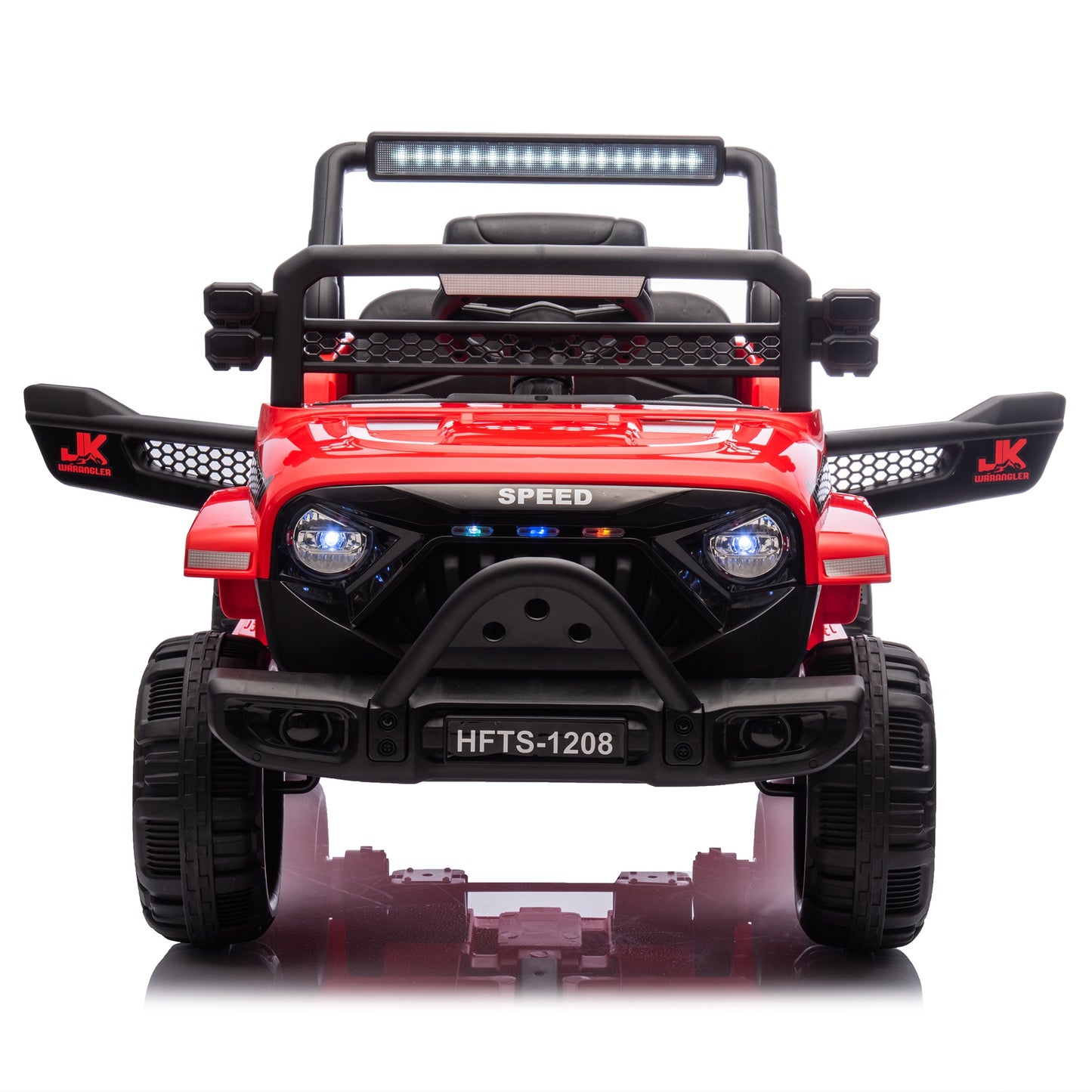 iYofe 12V Ride on Cars with Remote Control, Powered Kids Ride on Toys Truck for Boys Girls Ages 2-5, Toddler Cars Kids Electric Vehicles with Bluetooth Music, USB/MP3 Ports, 4 Wheel Suspension, Red