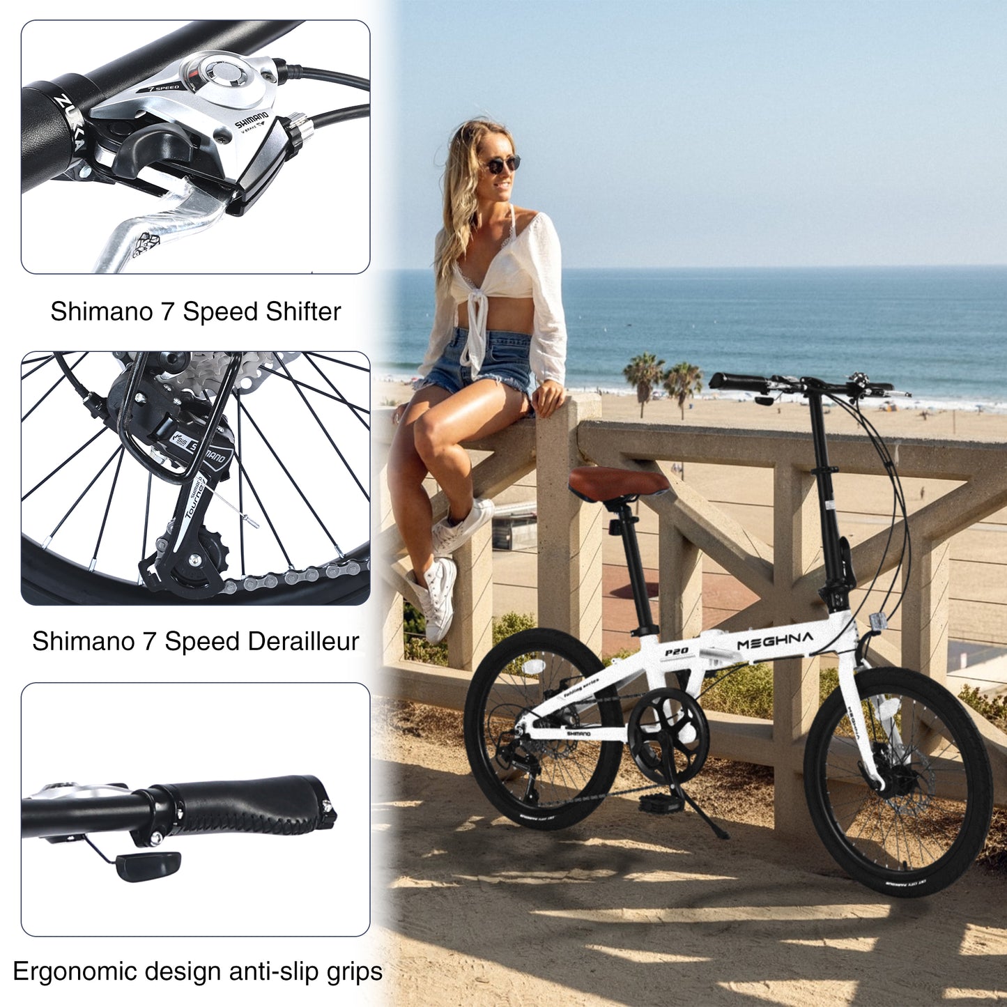 20"/26" Folding Bike, Adult Bicycles, Foldable Bikes for Womens Men Teen, City Bikes, Commuter Bikes 99% Assembled