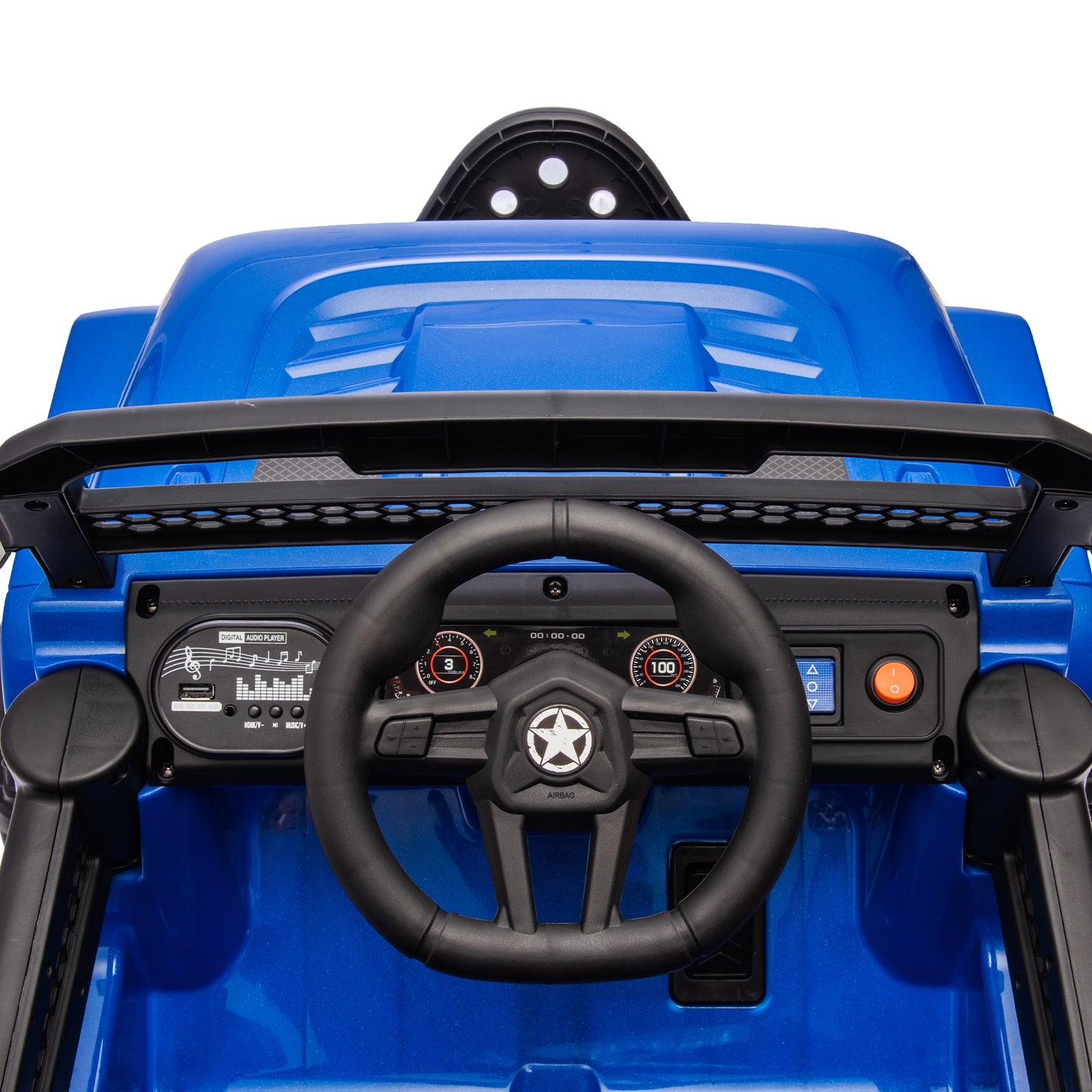 iYofe 12V Ride on Cars with Remote Control, Powered Kids Ride on Toys Truck for Boys Girls Ages 2-5, Toddler Cars Kids Electric Vehicles with Bluetooth Music, USB/MP3 Ports, 4 Wheel Suspension, Blue