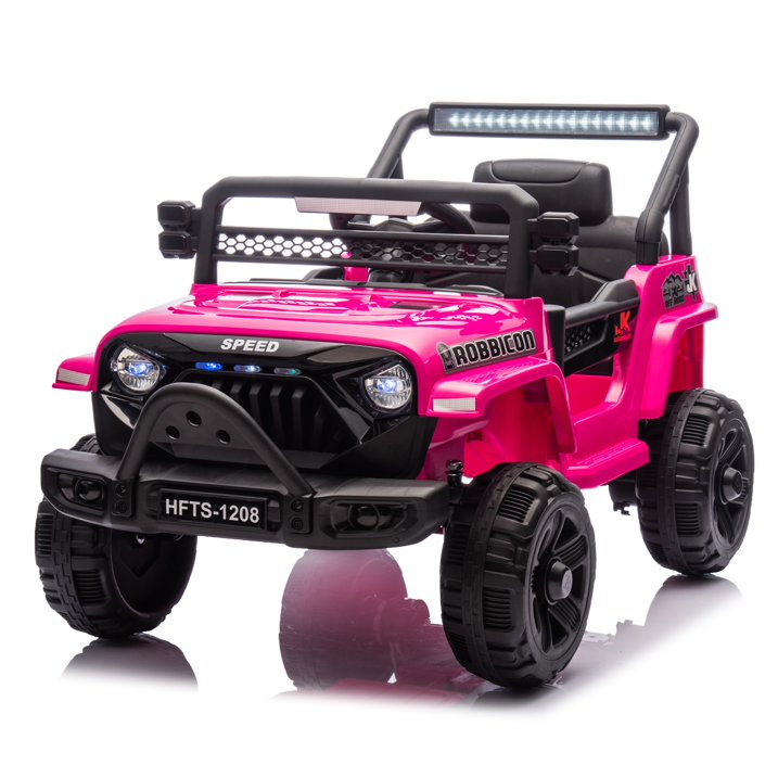 12V Kids Electric Car Truck Ride On Toy with Remote Control, 2WD, 4 Wheel Suspension Toy Cars, Bluetooth, MP3, USB, Mic Jack, LED Lights, 12V Power Ride On Car for Boys & Girls Ages 1-4, Pink