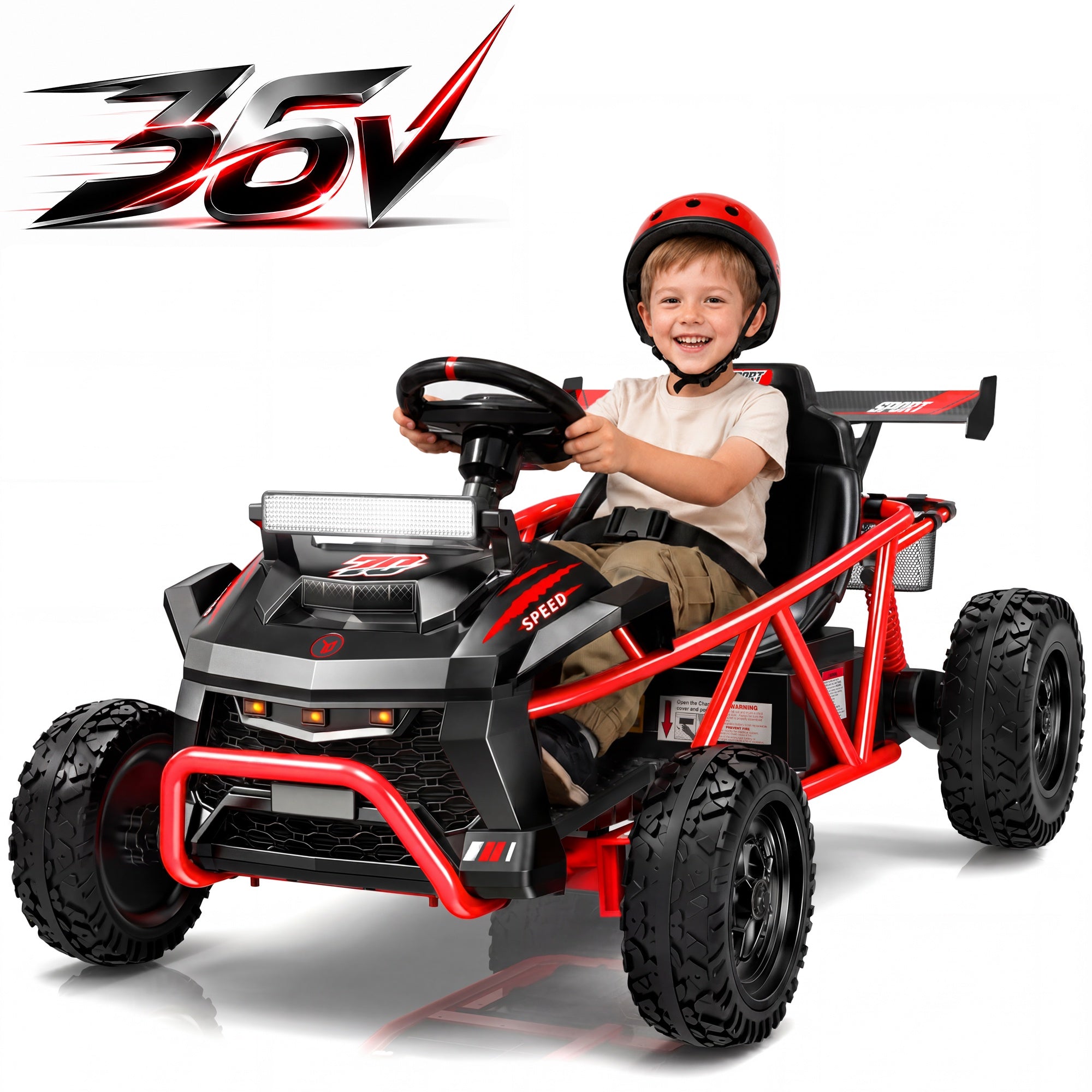 iYofe 36V Electric Ride on Car for Big Kids, Powered Ride on Vehicle for Boys Girls Ages 6+, Kids Electric Car with Bluetooth, Music, Rear Wheel Spring Suspension, Red